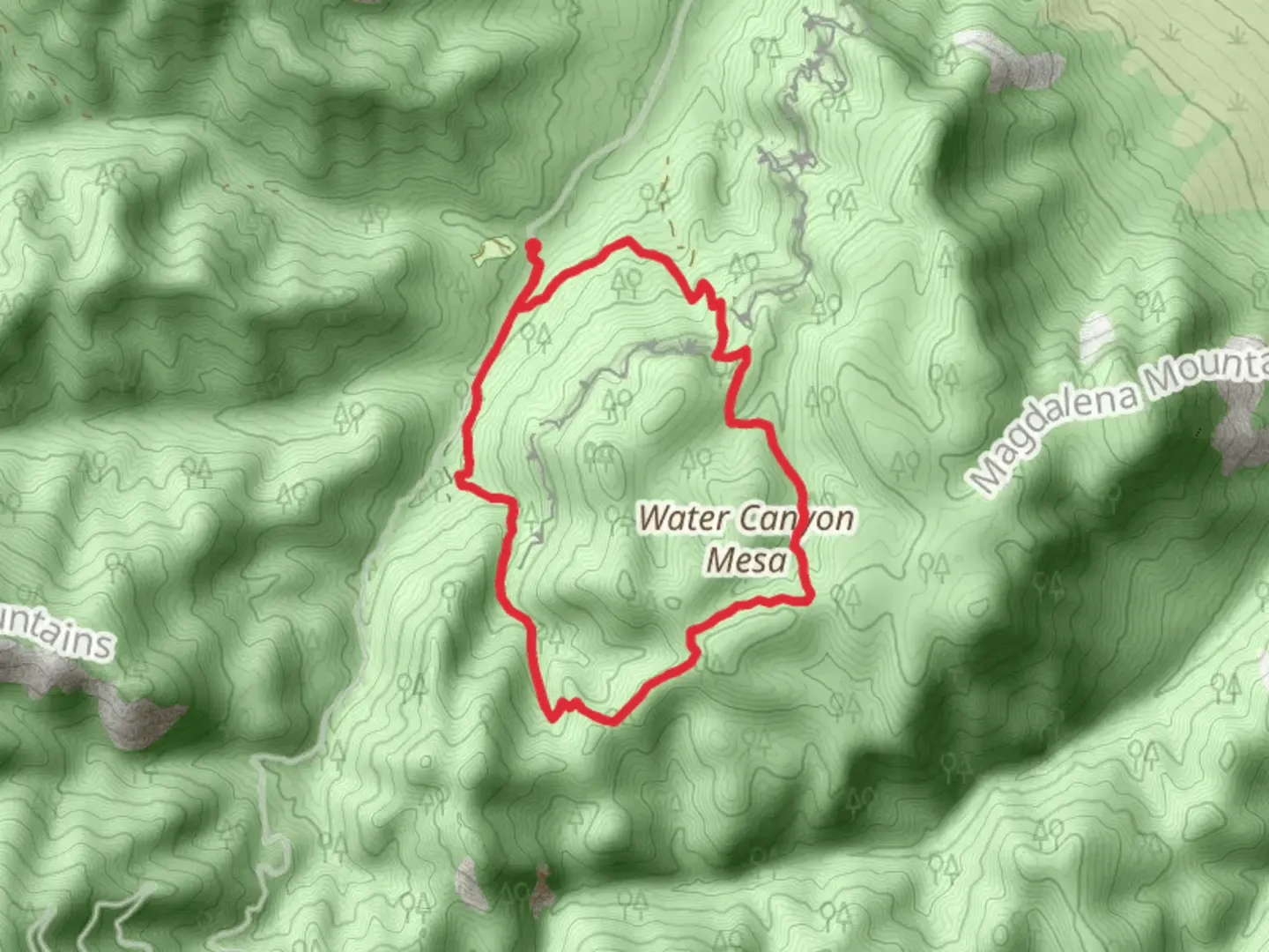 An image depicting the trail Mesa Loop Trail and its surrounding area.