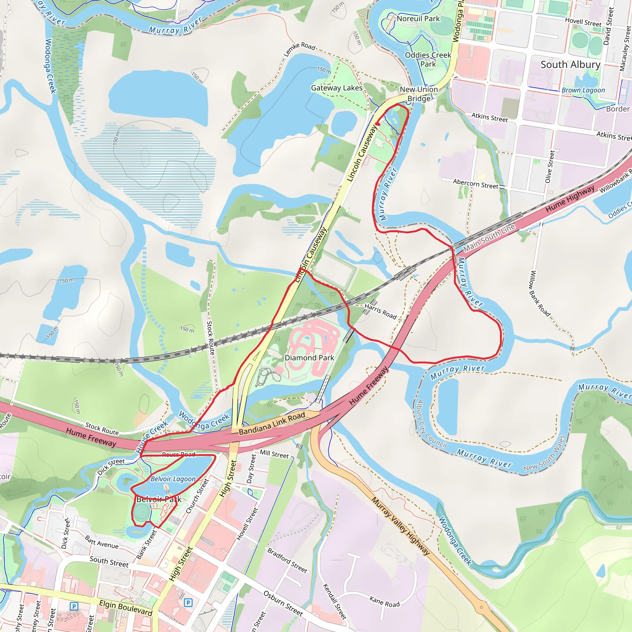 Gateway Island and Belvoir Park Pathway mobile static map