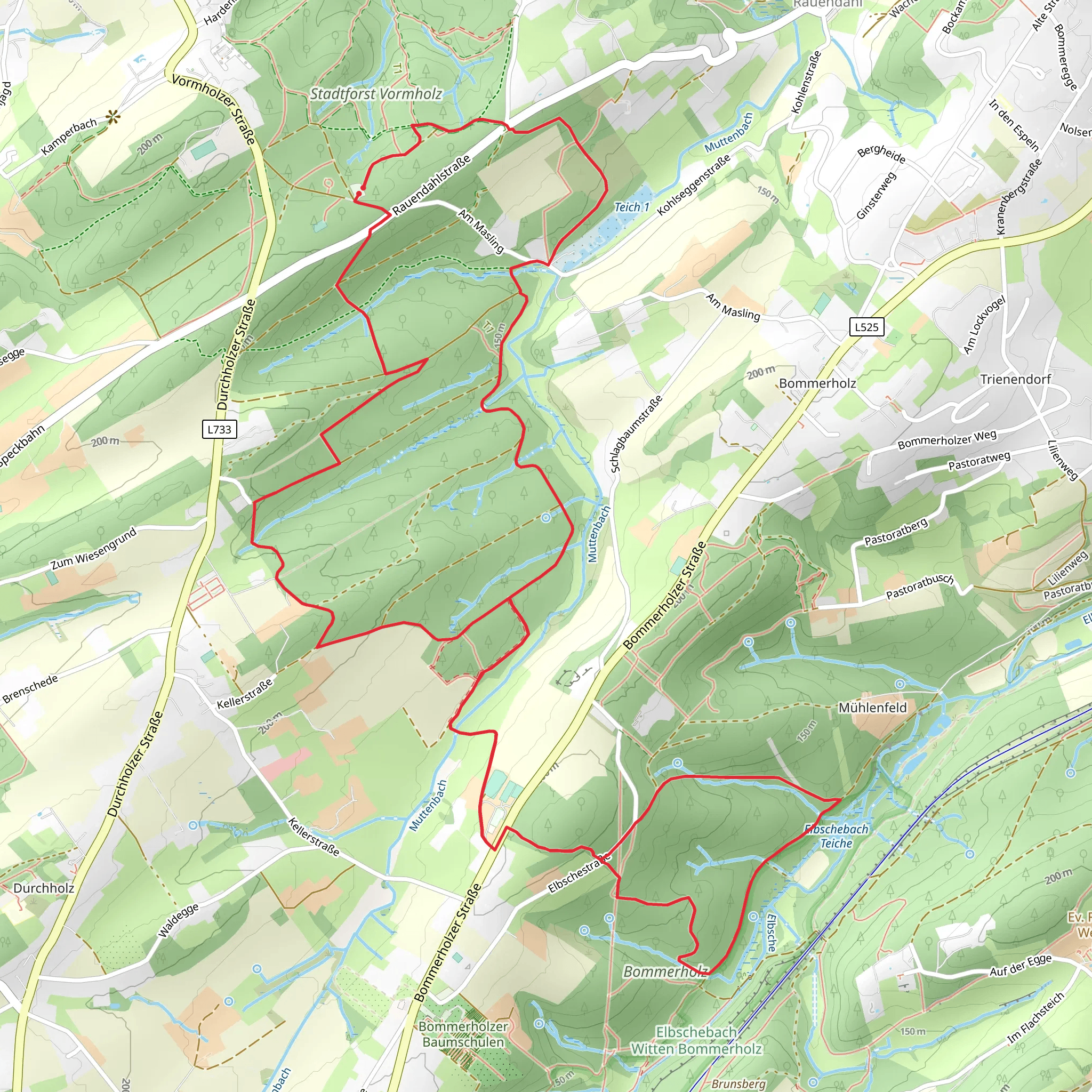 Stadtforst Vormholz and Bommerholz Loop mobile static map