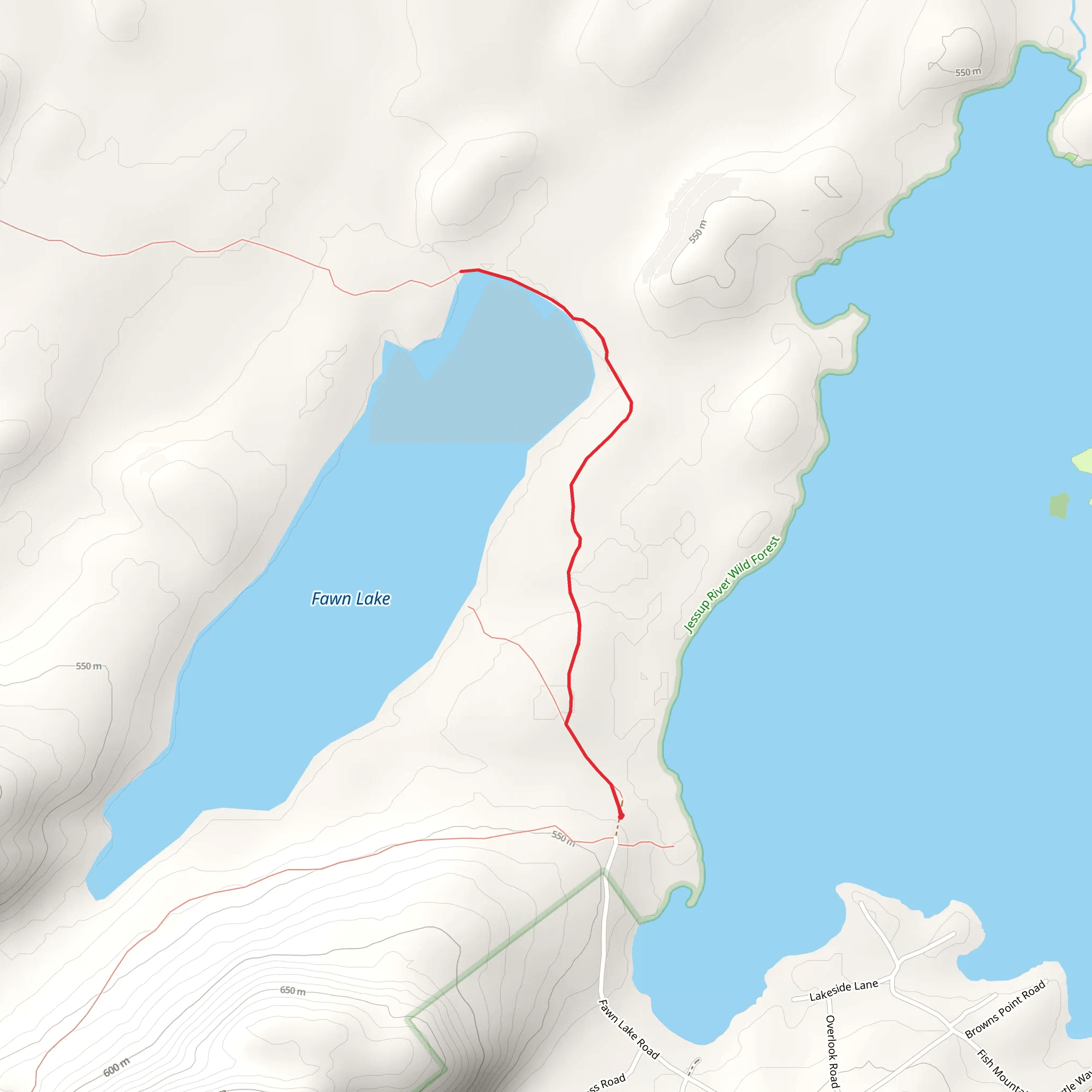 Fawn Lake Trail mobile static map