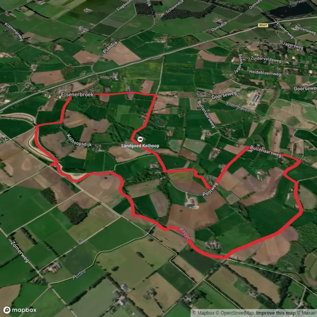 An image depicting the trail Pool Weg and Reggepad Loop and its surrounding area.