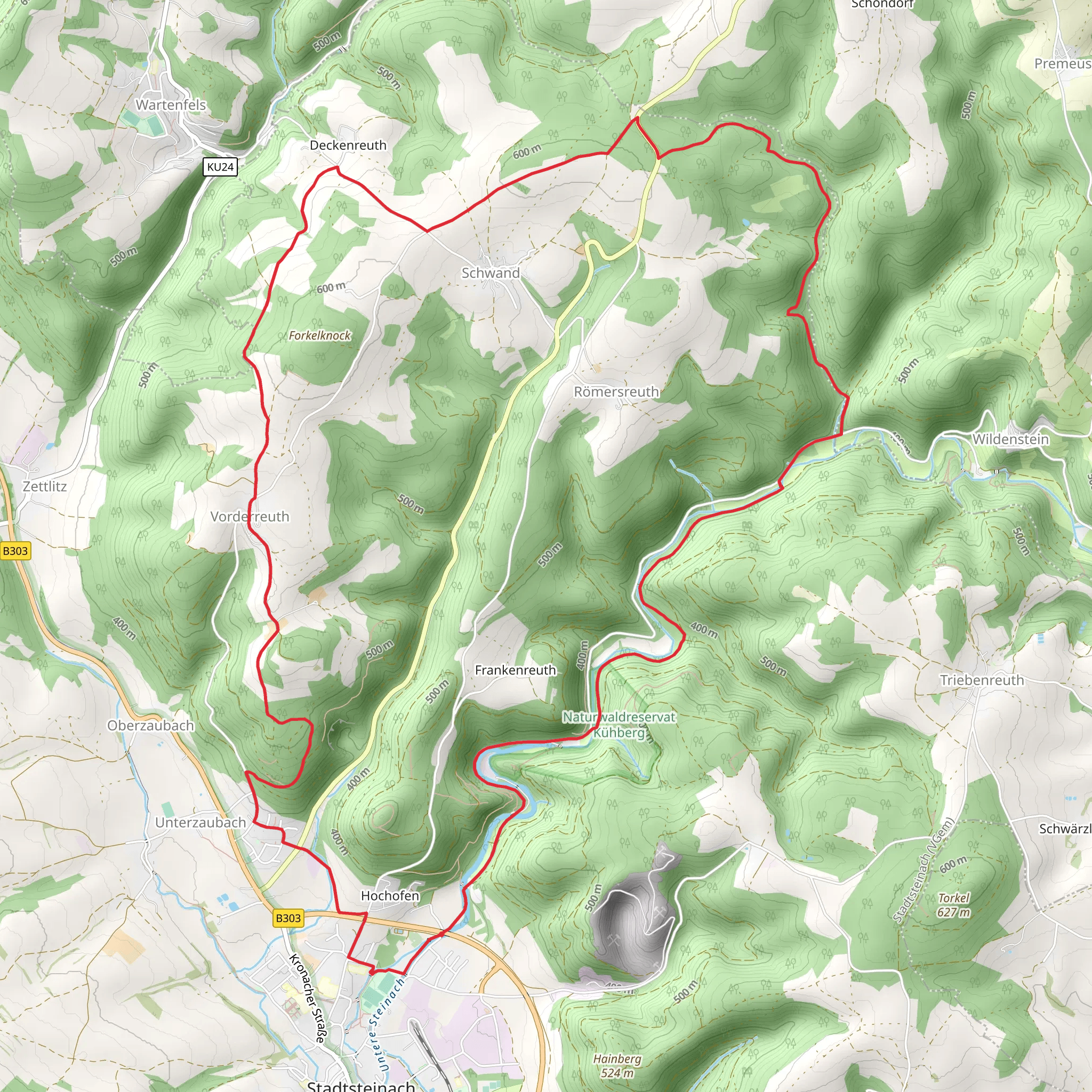 Hochofen and Schwander Hohe Loop mobile static map