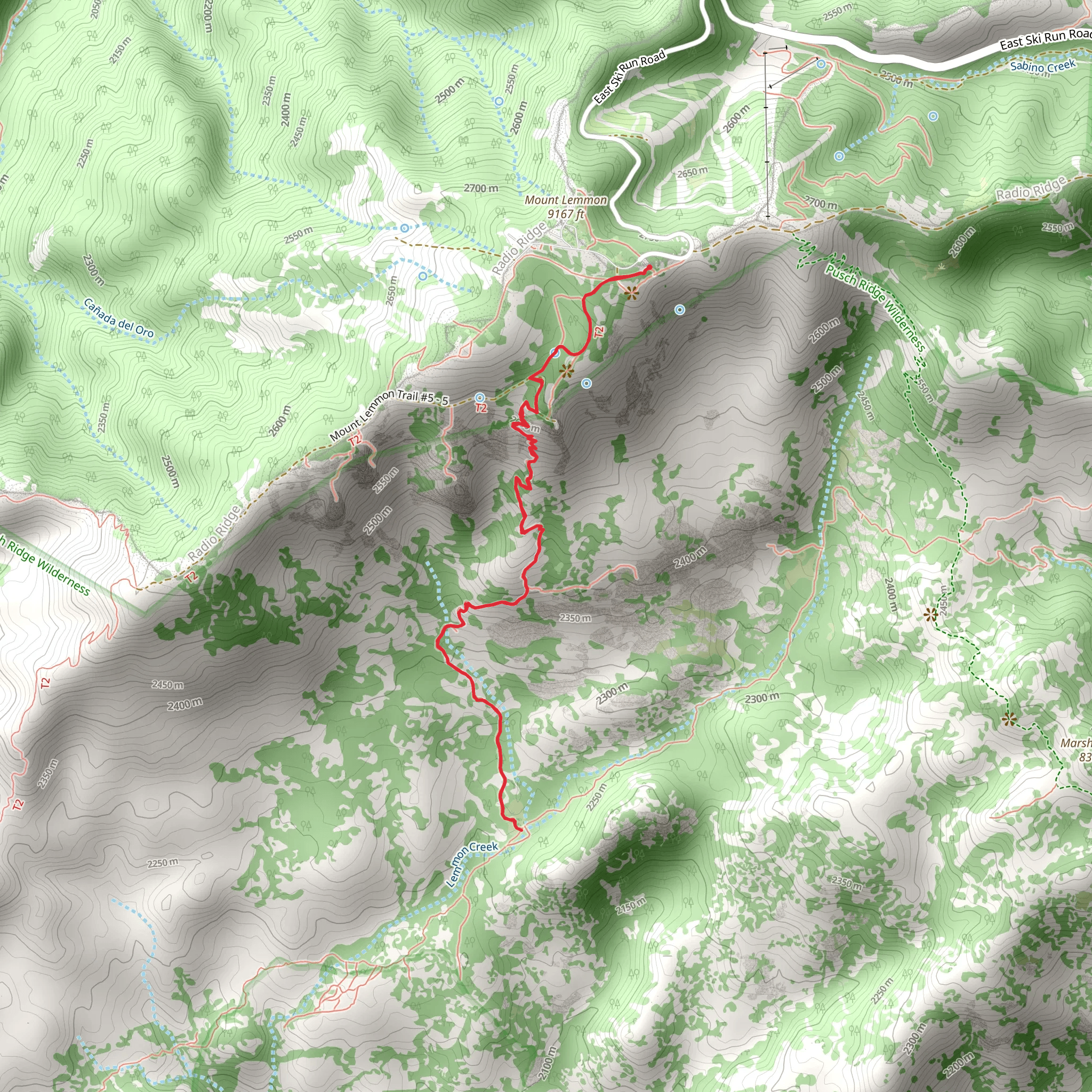Lemmon Rock Lookout Trail mobile static map