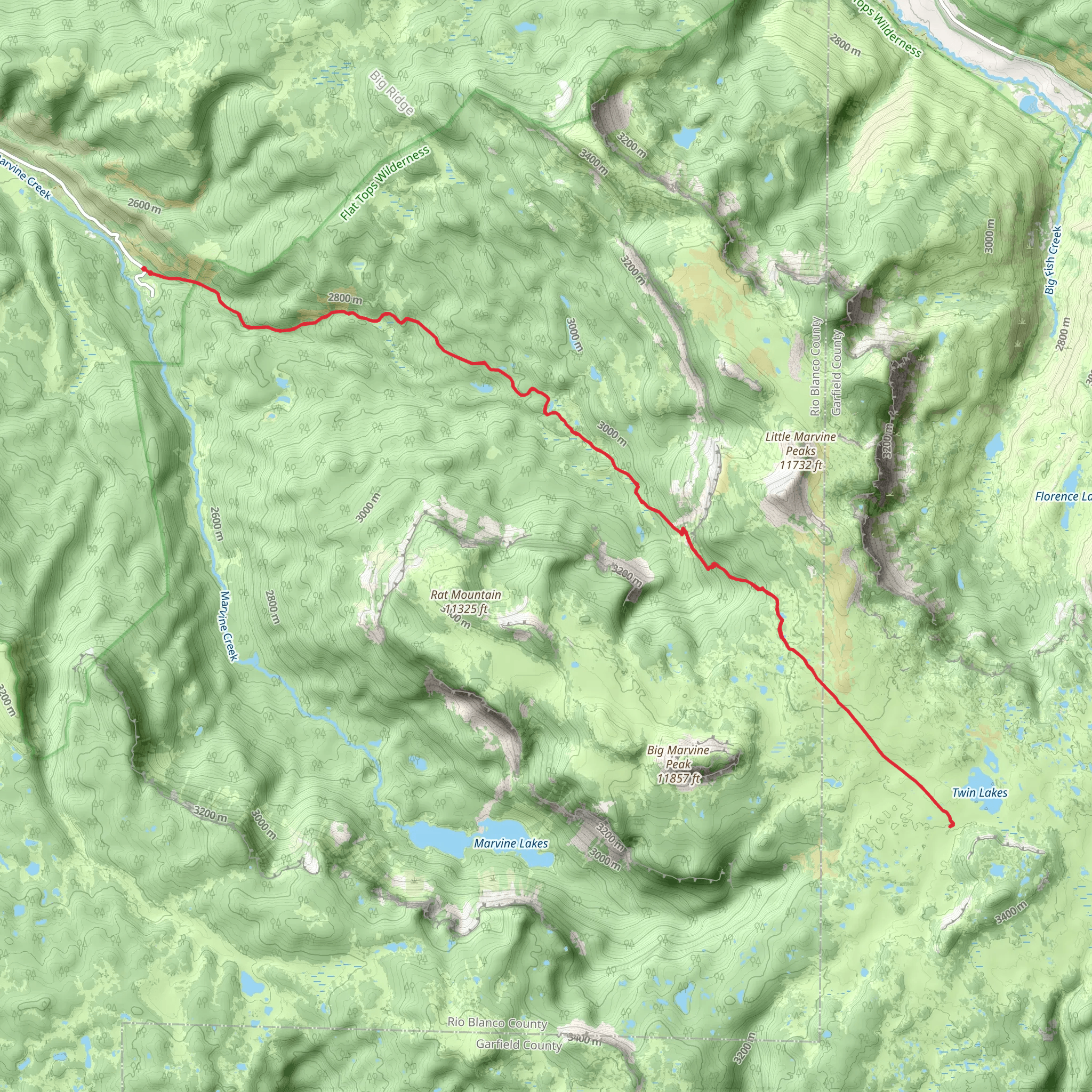 East Marvine Trail mobile static map
