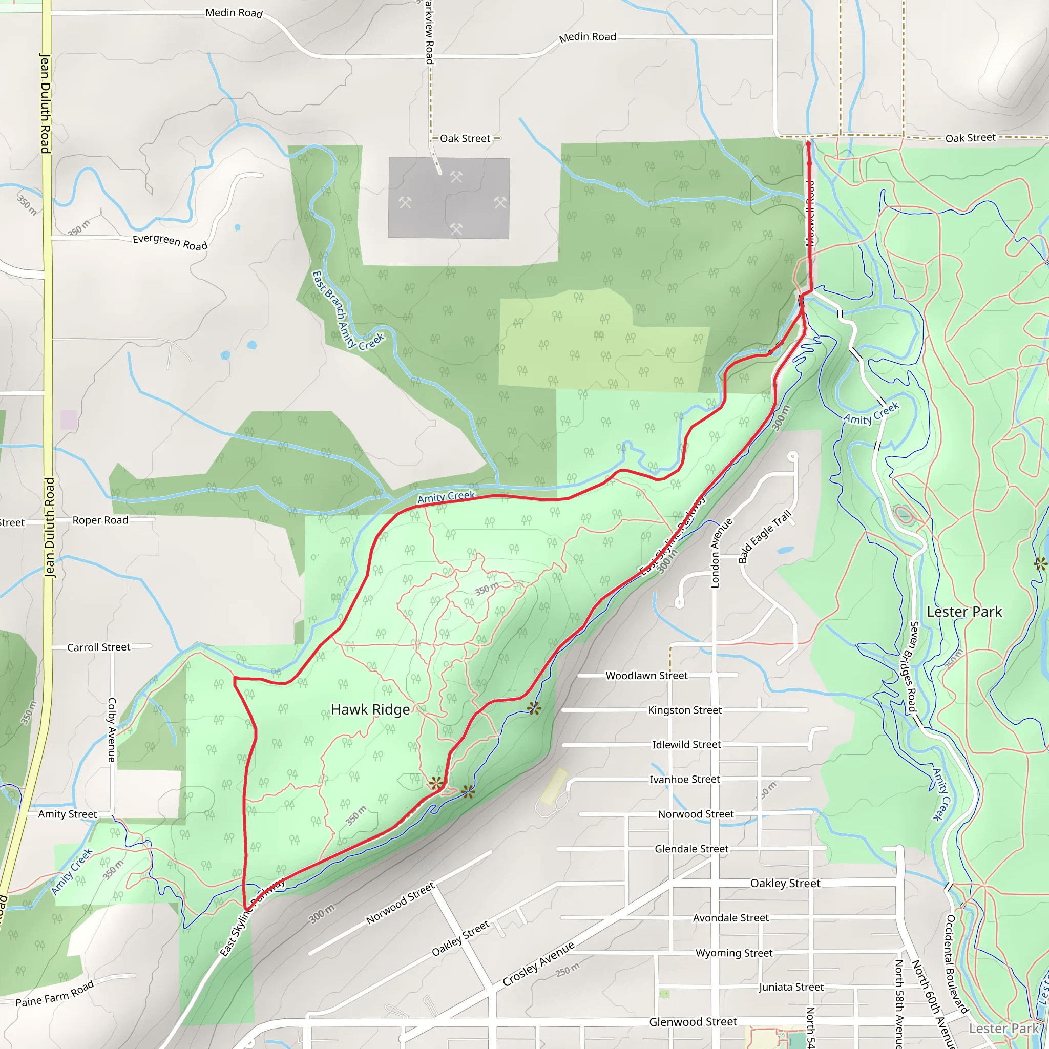 Amity Creek Loop mobile static map