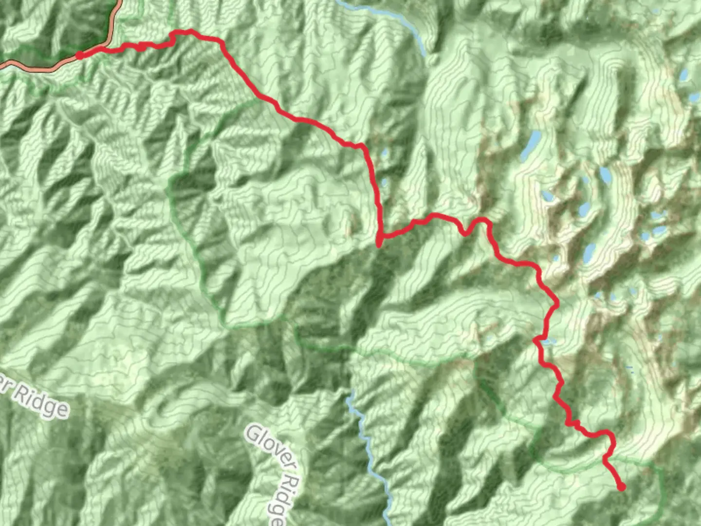 An image depicting the trail Split Creek Point, Eagle Mountain and Cove Lakes Trail and its surrounding area.