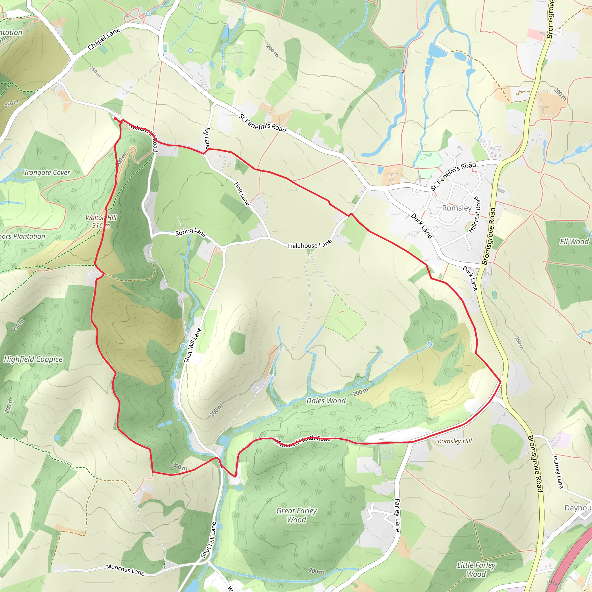 Clent Hills Loop mobile static map