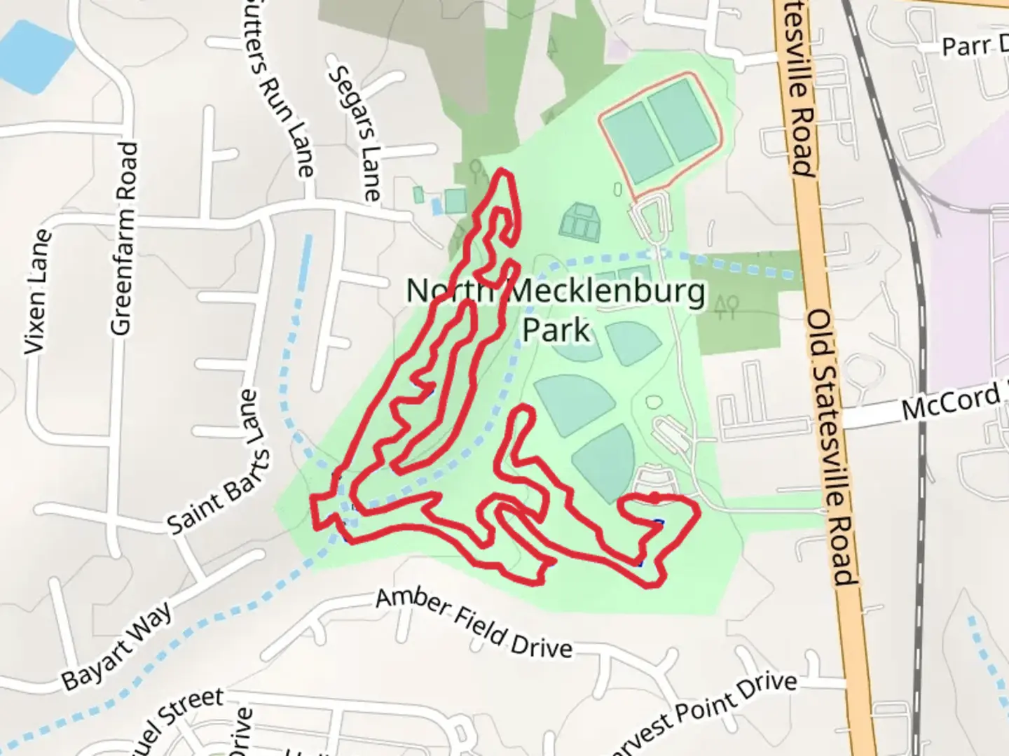 An image depicting the trail North Meck Park Loop Trail and its surrounding area.