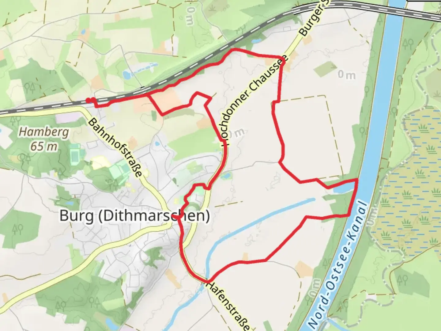 An image depicting the trail Ditm Rundwanderweg and its surrounding area.