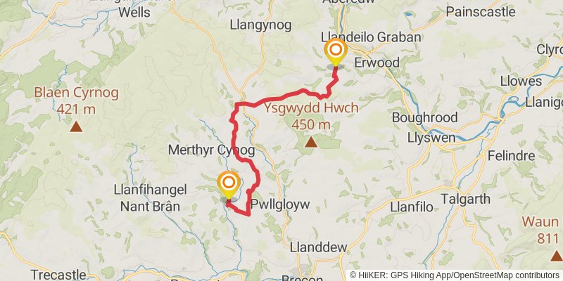 Libanus to Lloyney Walk stage 2 Map