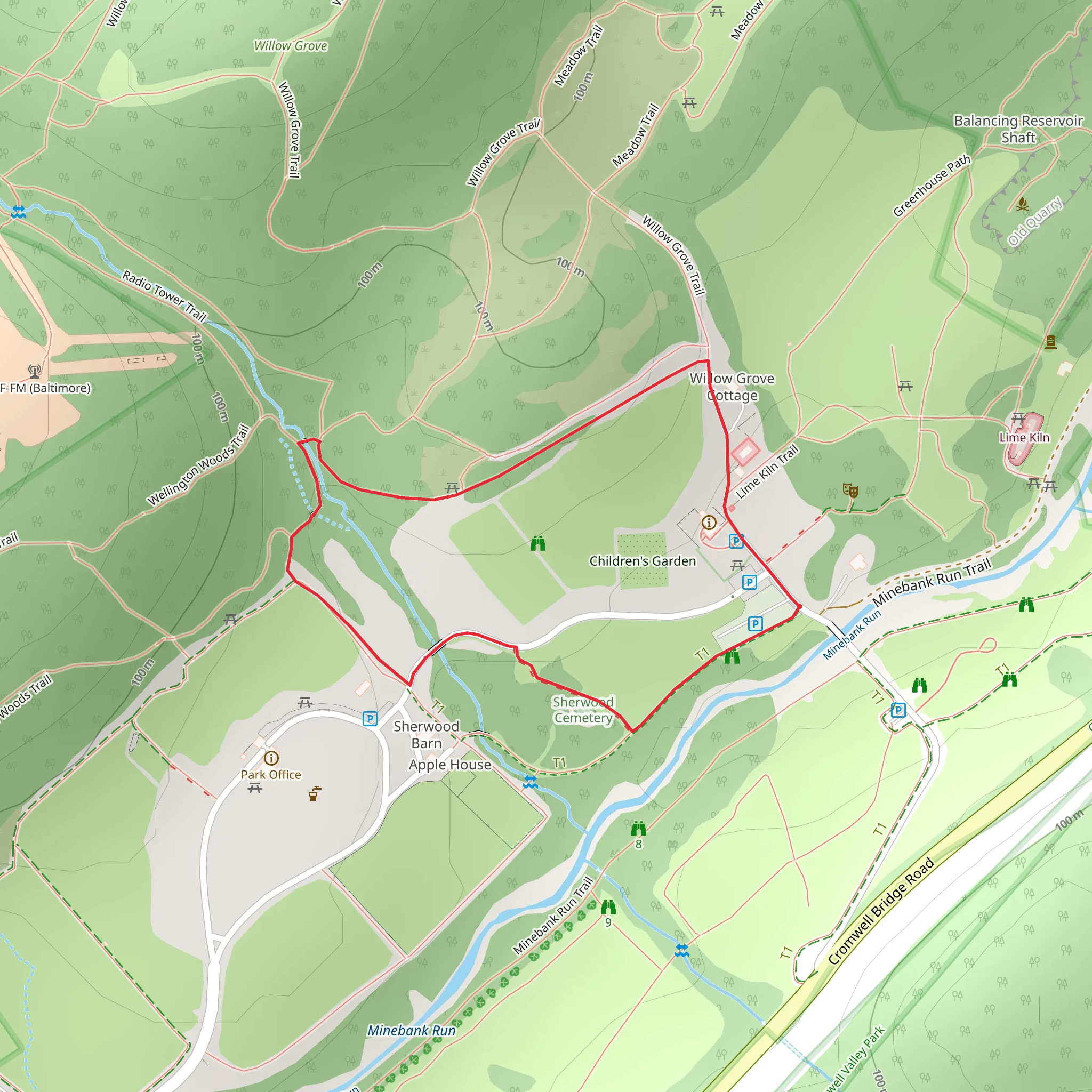Children's Garden Loop mobile static map