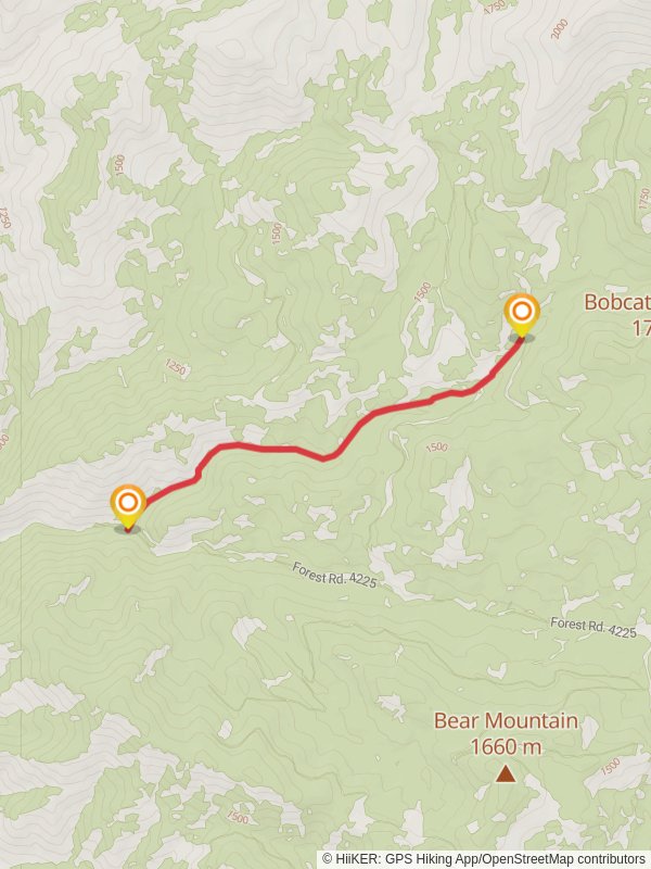 Mid Beaver Creek Trail mobile static map