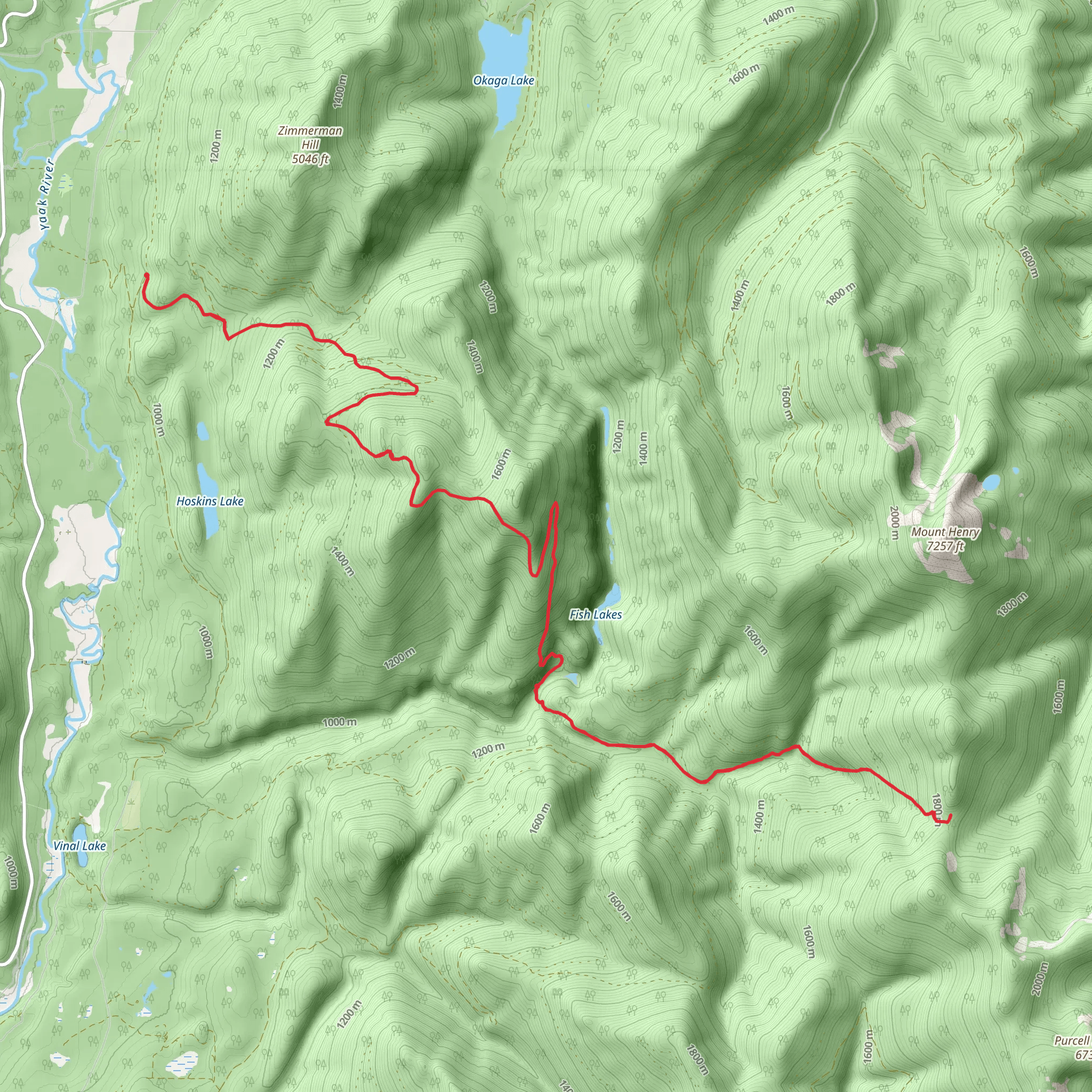 Turner Creek via Pacific Northwest Trail mobile static map