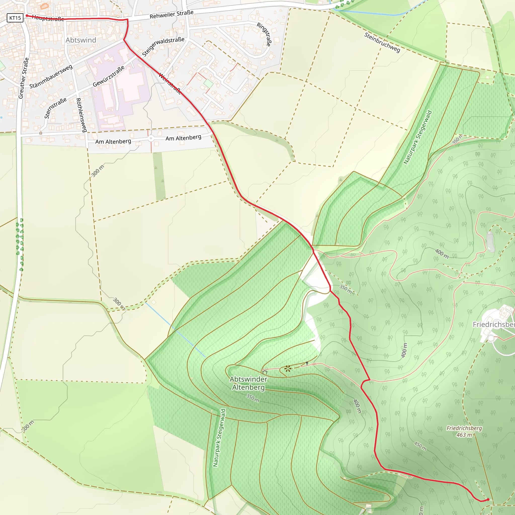 Abtswind to Friedrichsberg Walk mobile static map