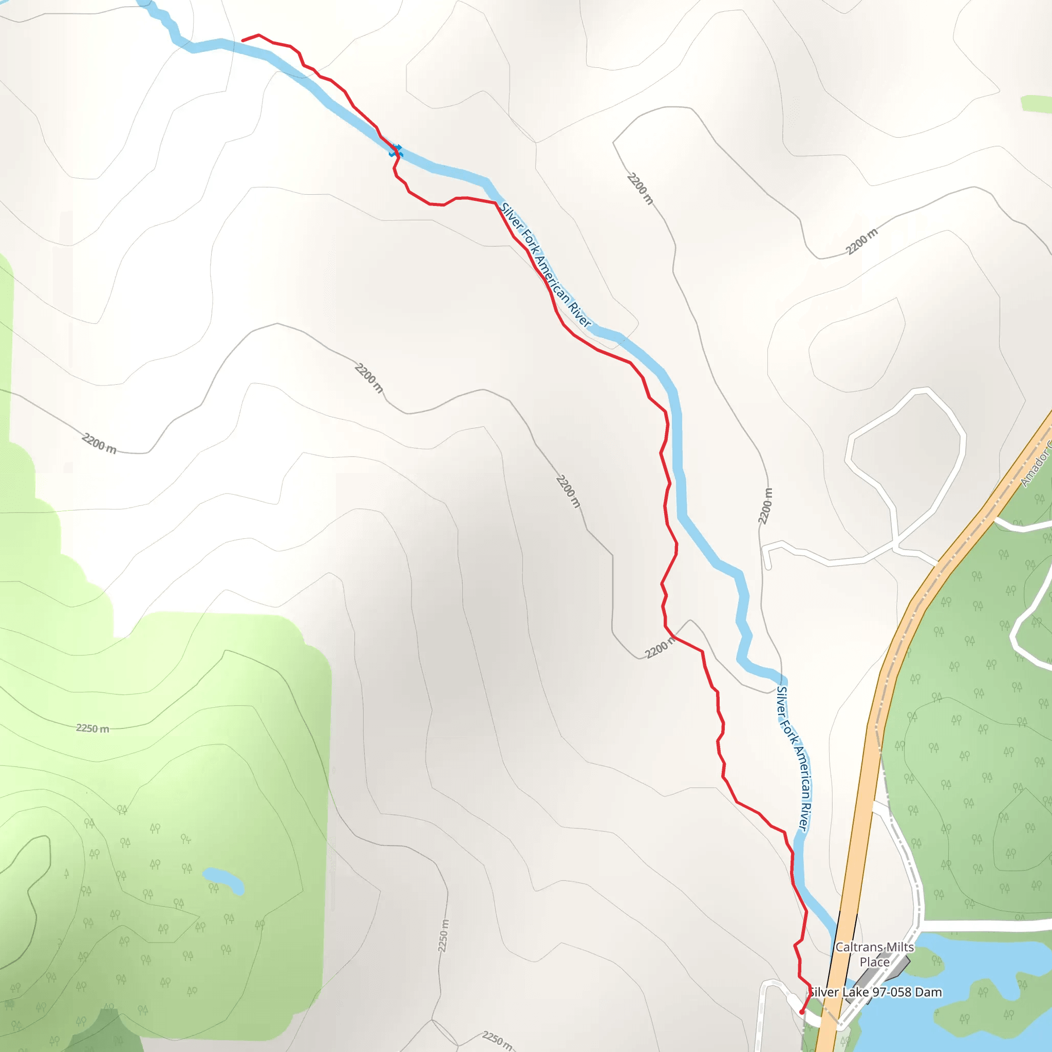 Silver Fork American River mobile static map