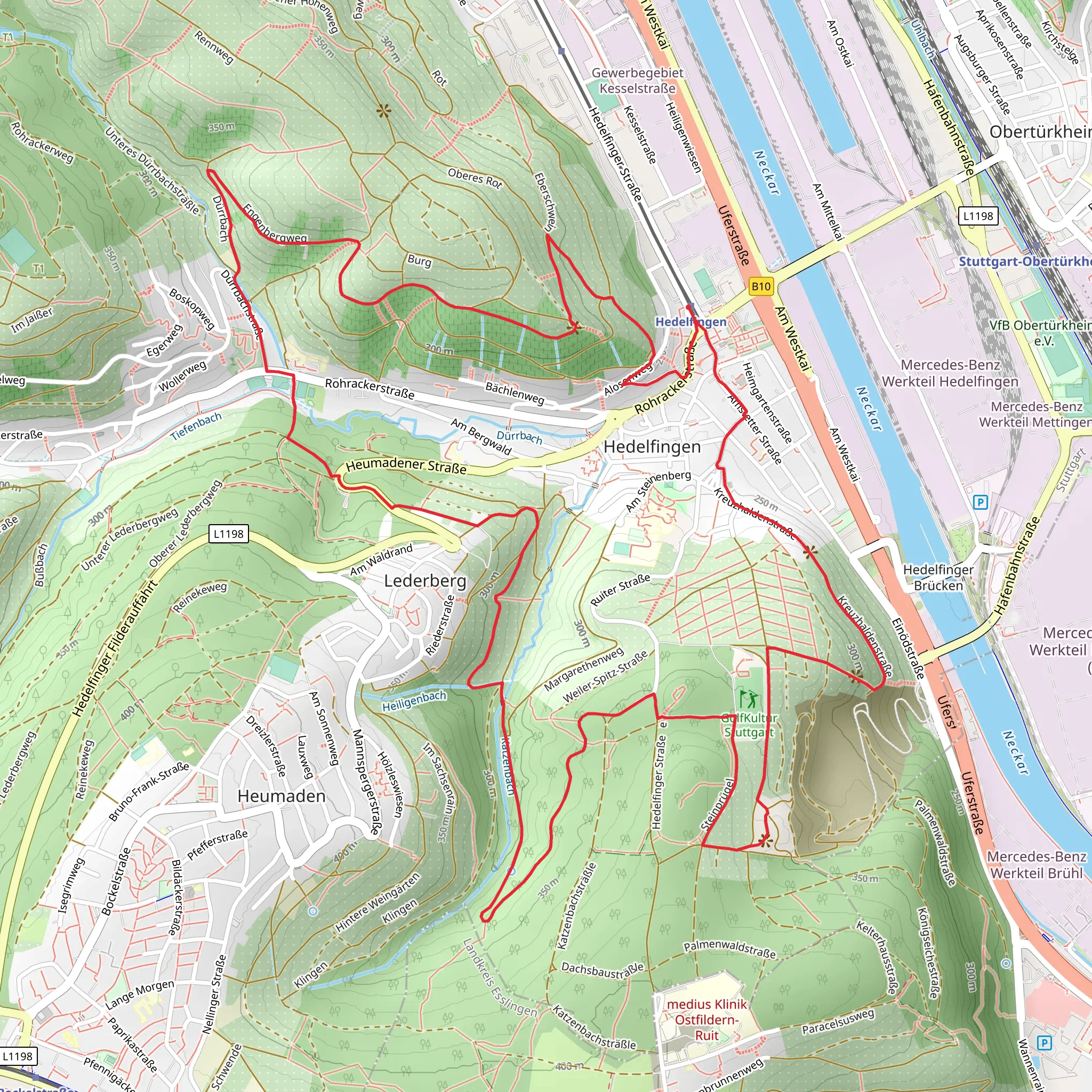 Hedelfinger Rundwanderweg mobile static map