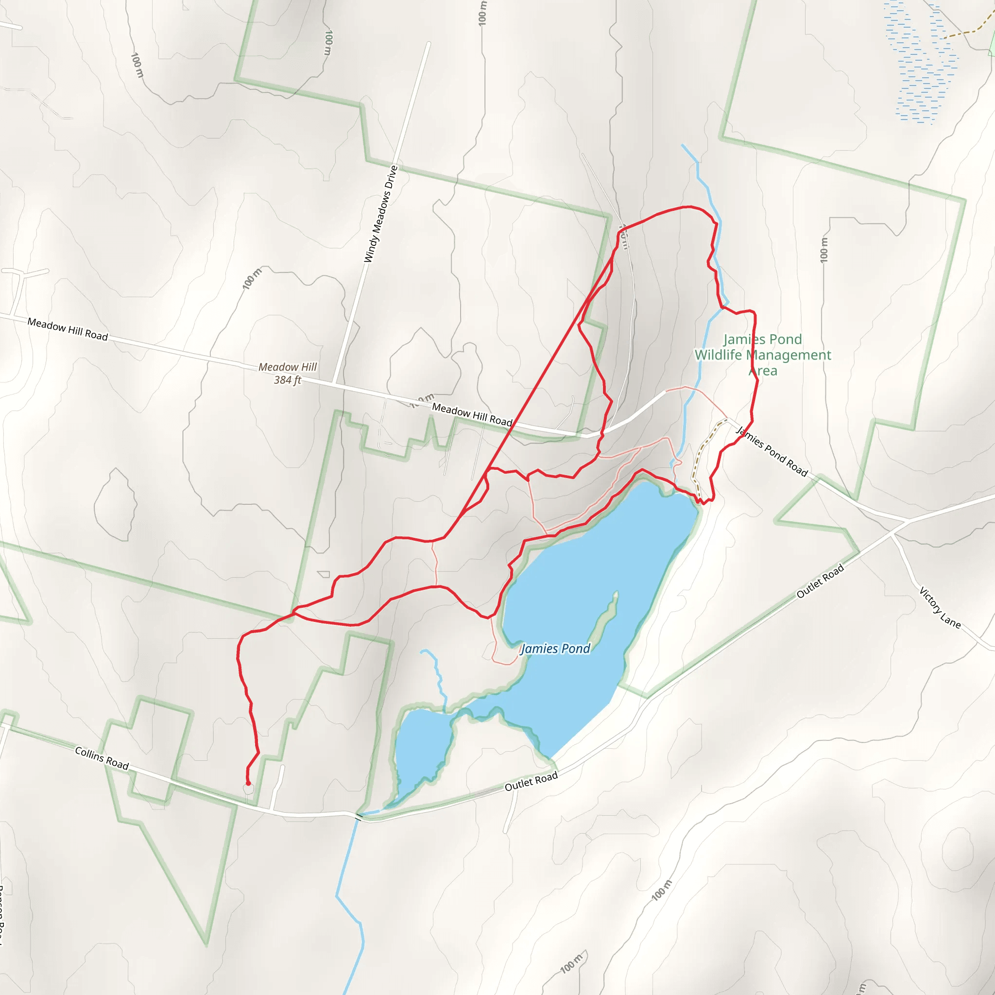 Jamies Pond from Collins Road mobile static map