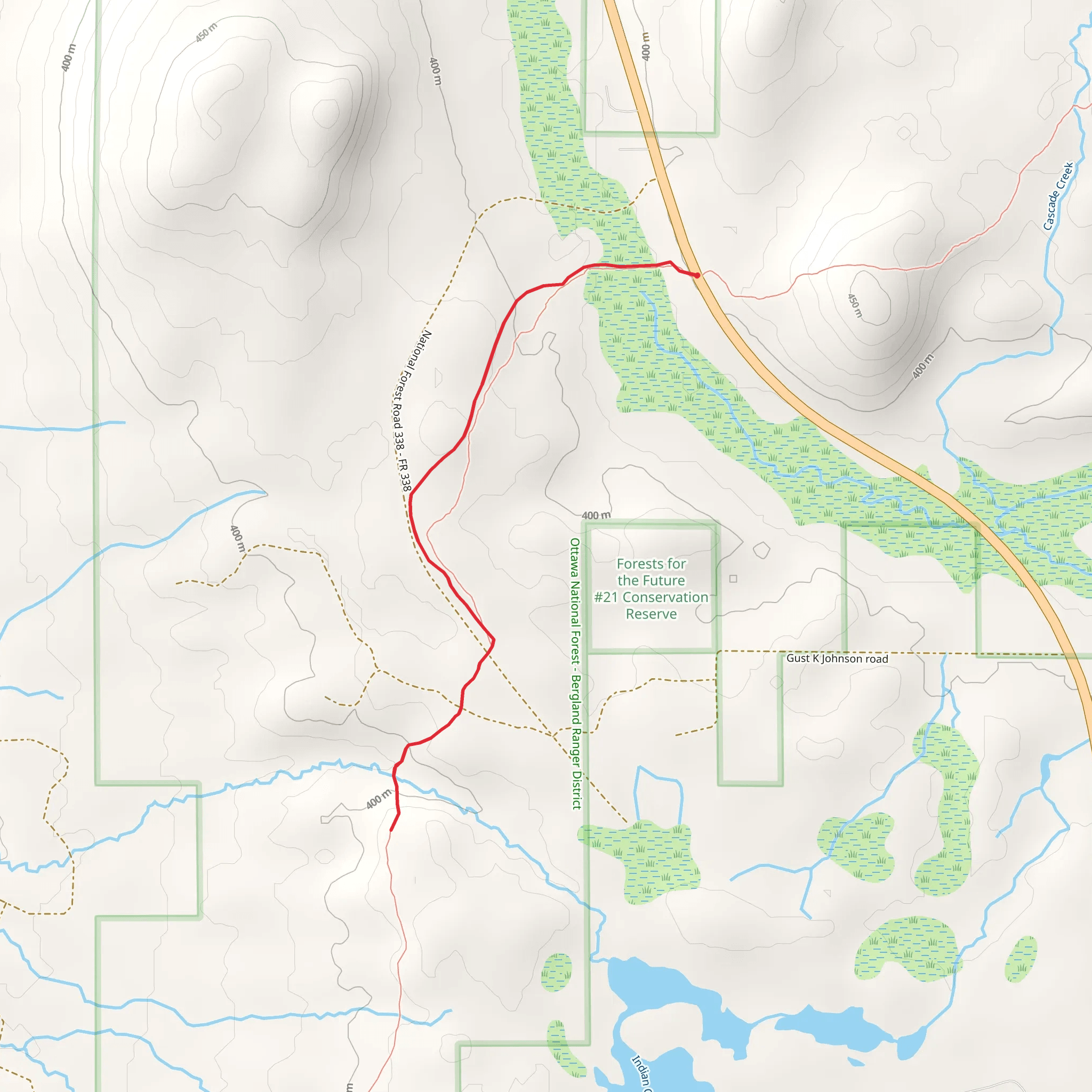 Gogebic Ridge Trail - Short mobile static map