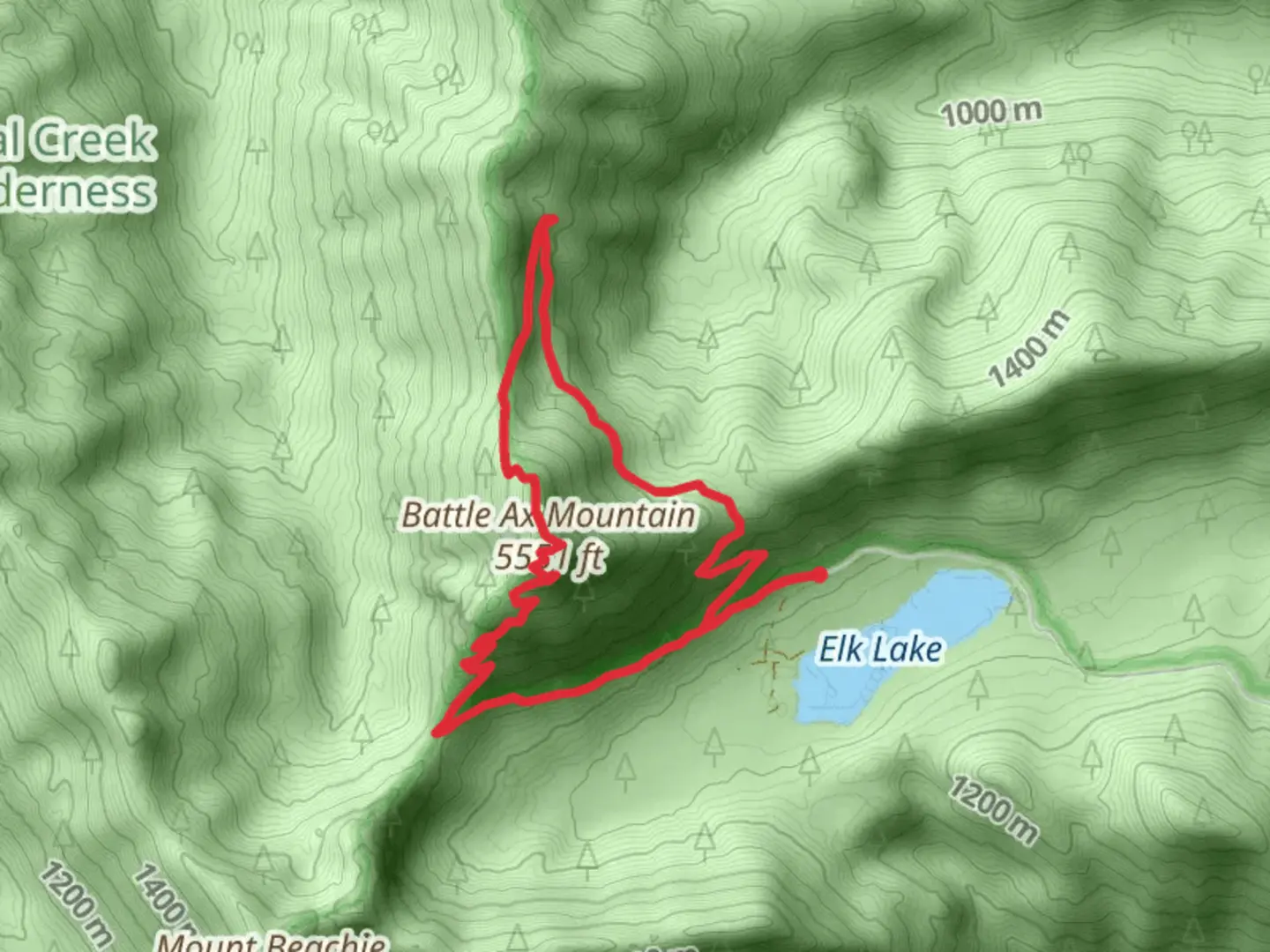 An image depicting the trail Bagby, Battle Ax Mountain and Beachie Saddle Loop Trail and its surrounding area.