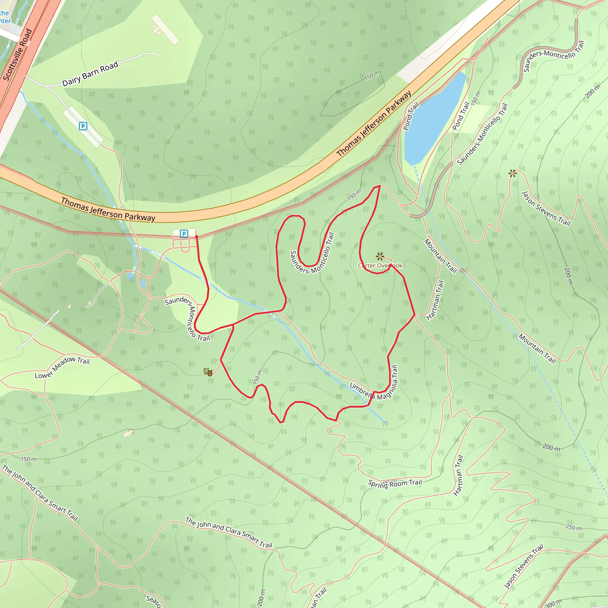 Saunders-Monticello Loop Trail mobile static map