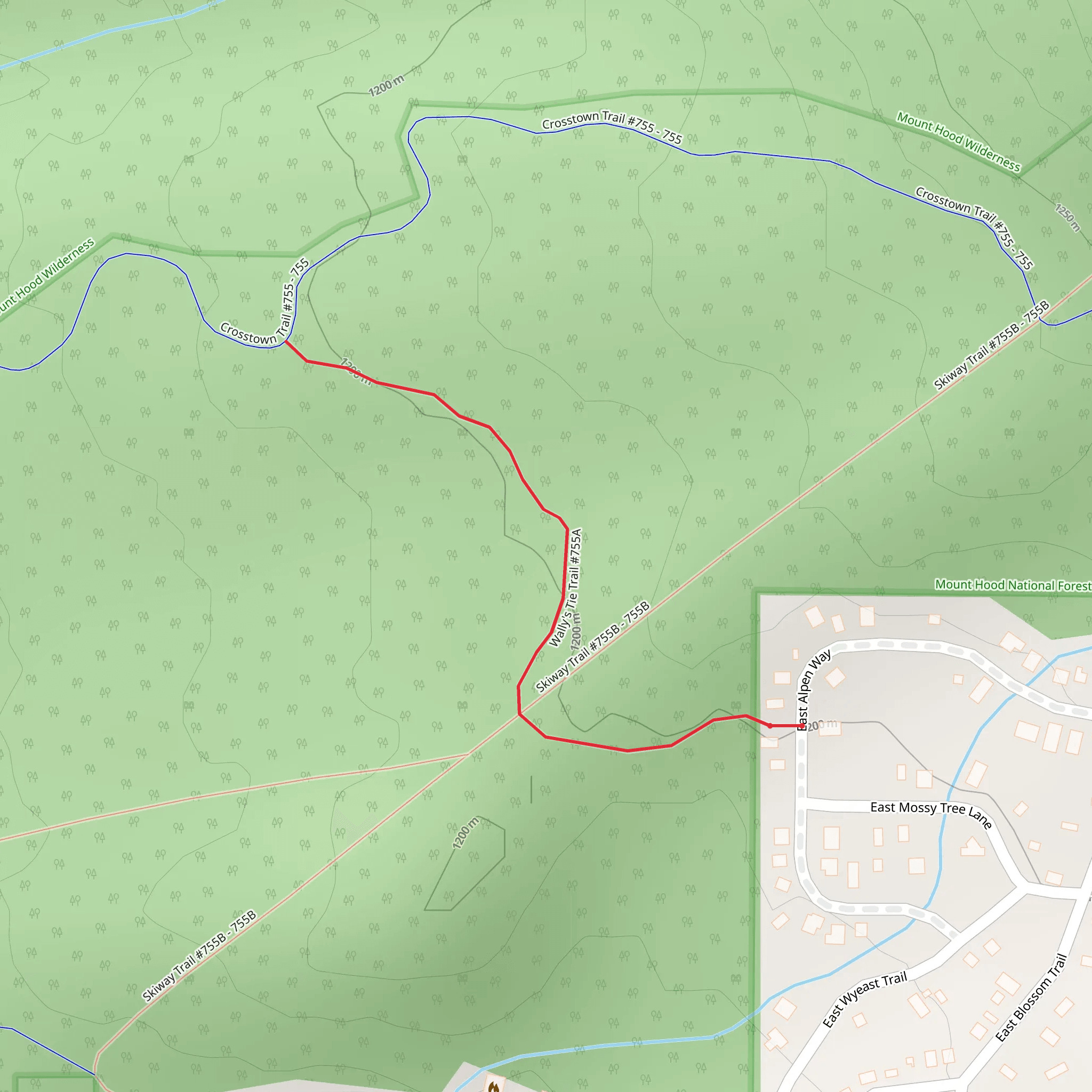 Wally's Tie Trail mobile static map