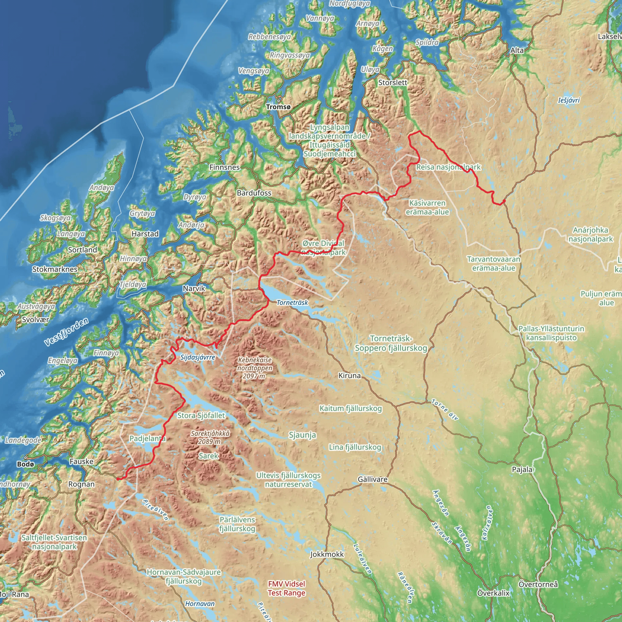 Nordkalottleden – Arctic Trail mobile static map