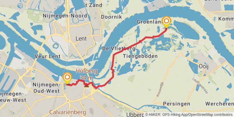Streekpad Nijmegen stage 5 Map