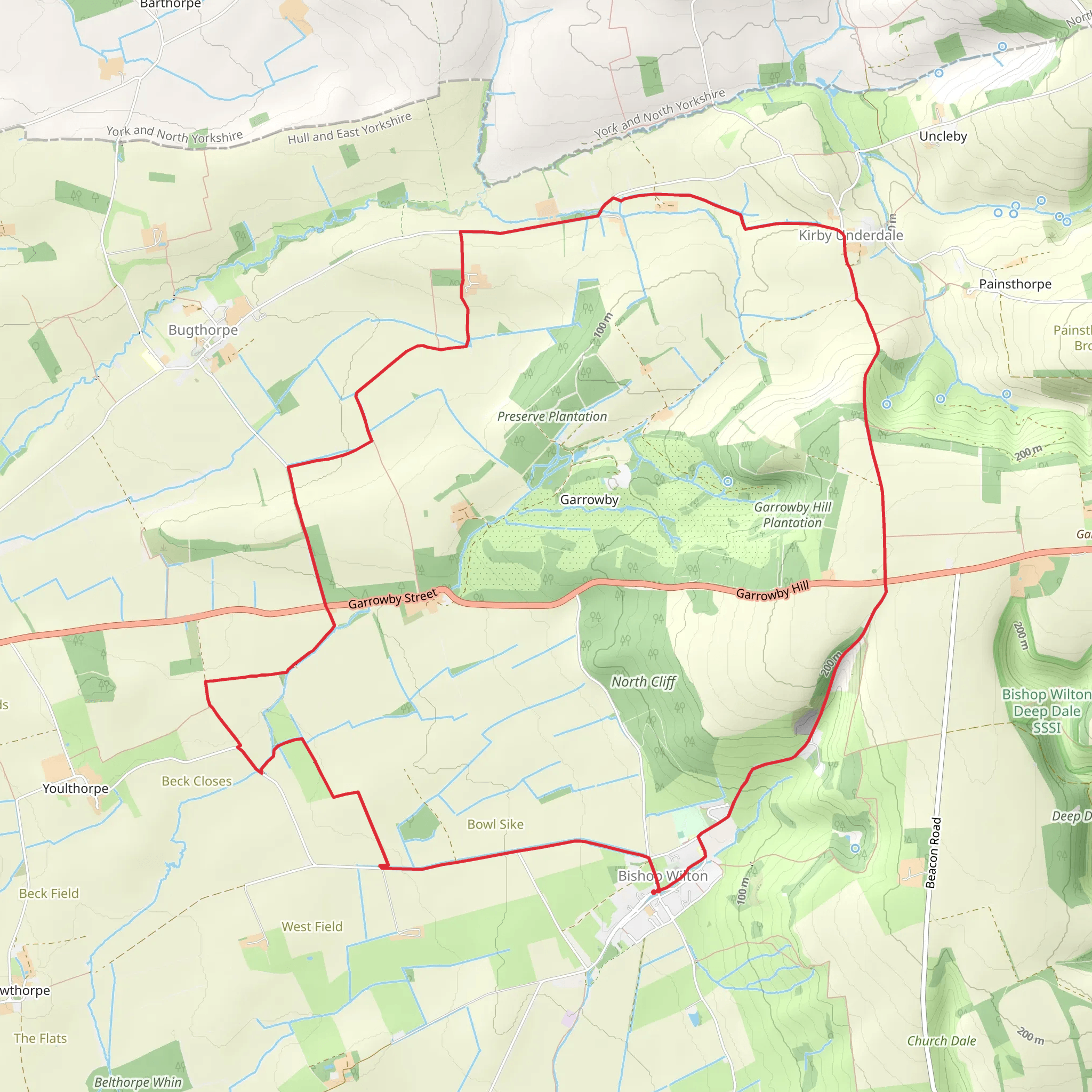 Bishop Wilton and Kirby Underdale Loop mobile static map