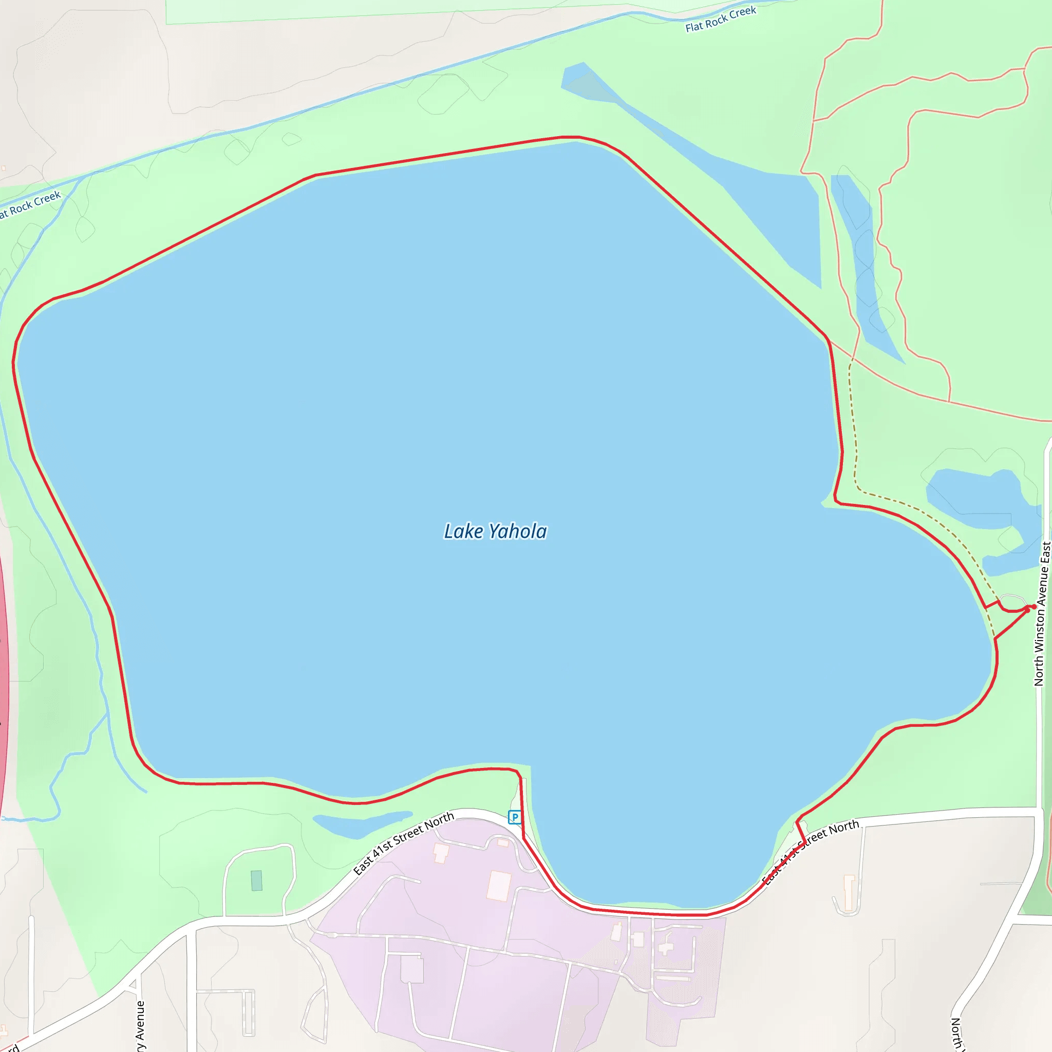 Lake Yahola Loop mobile static map