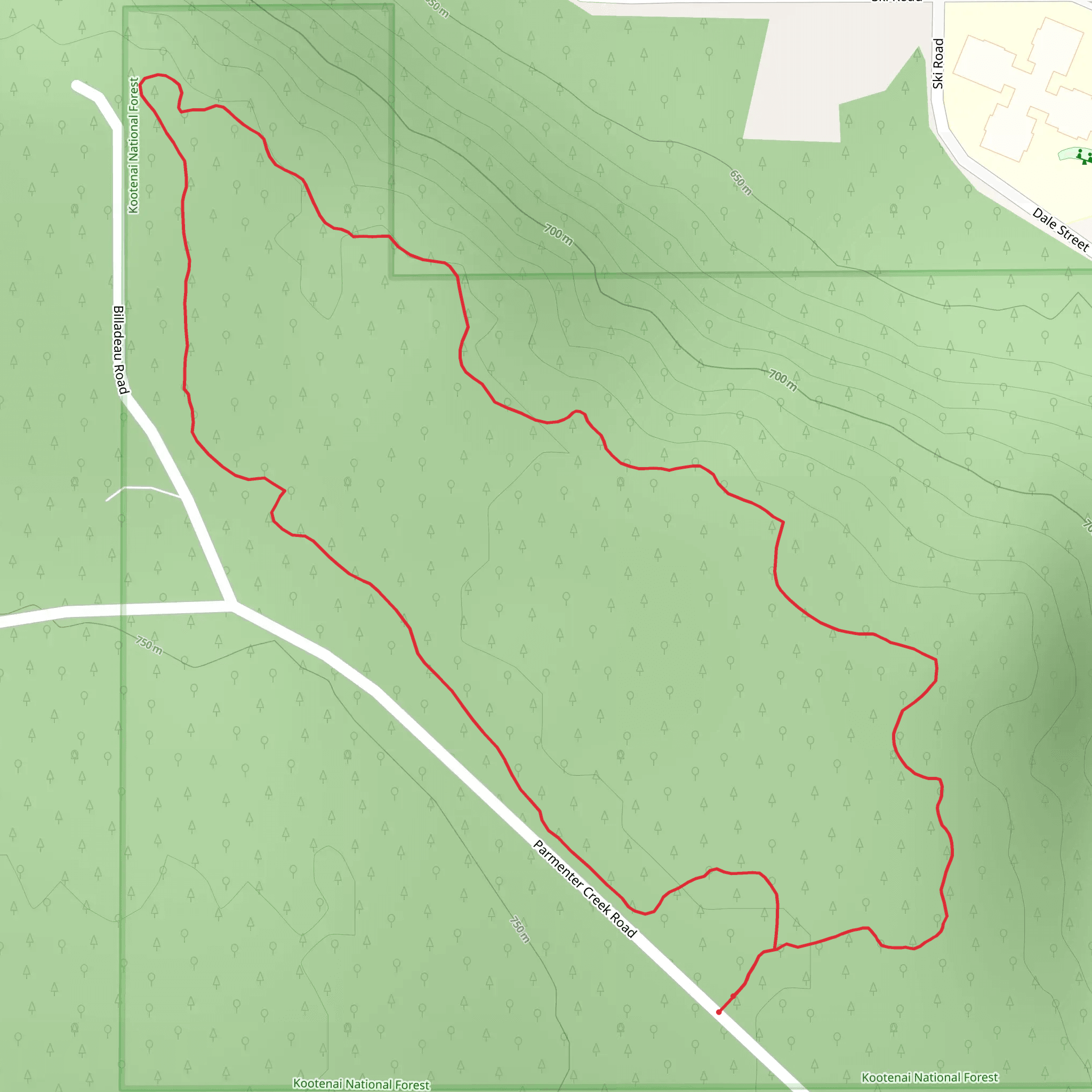 Parmenter Flat Trail mobile static map