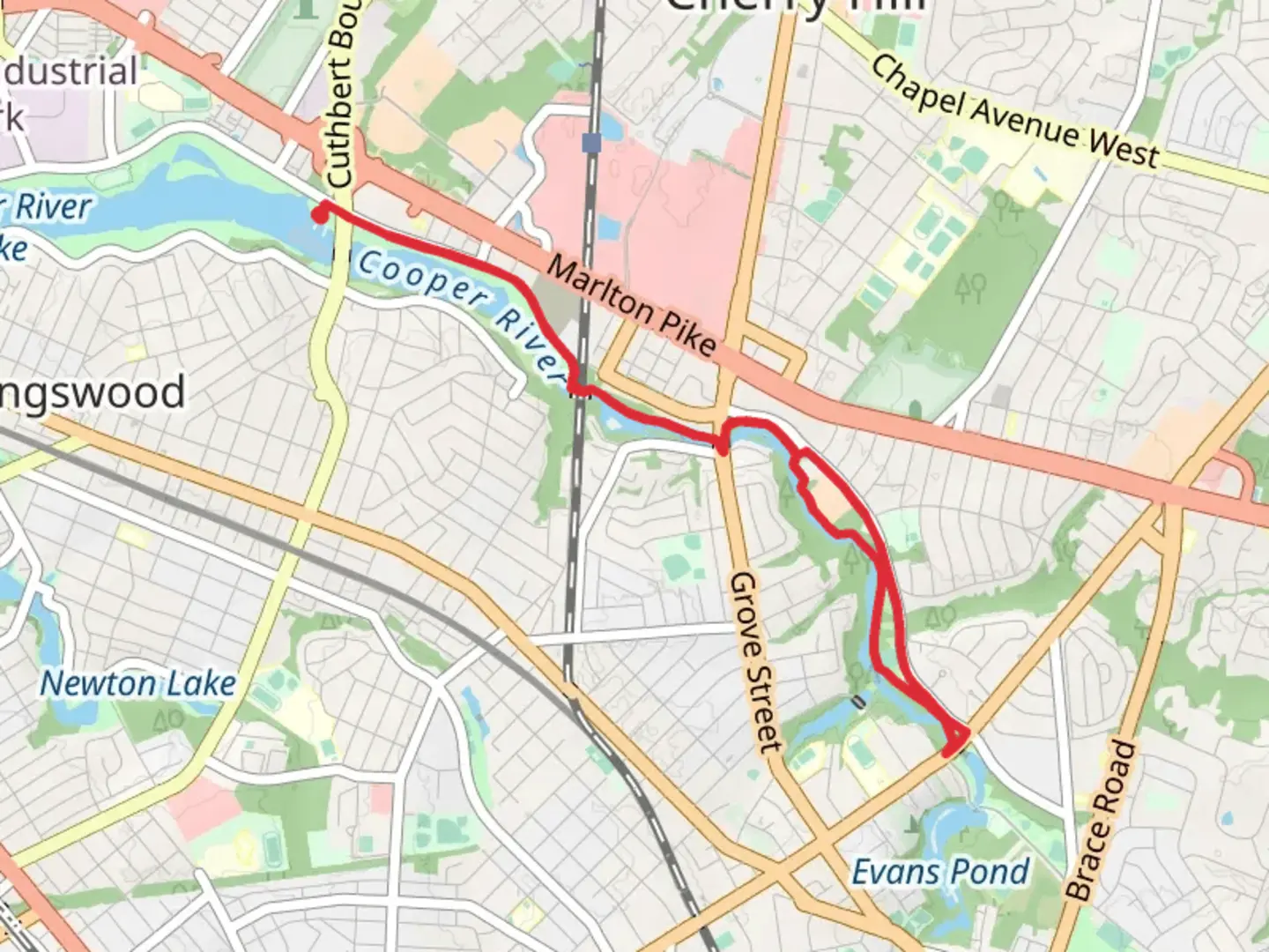 An image depicting the trail Cooper River Trail and Maria Barnaby Greenwald Trail and its surrounding area.