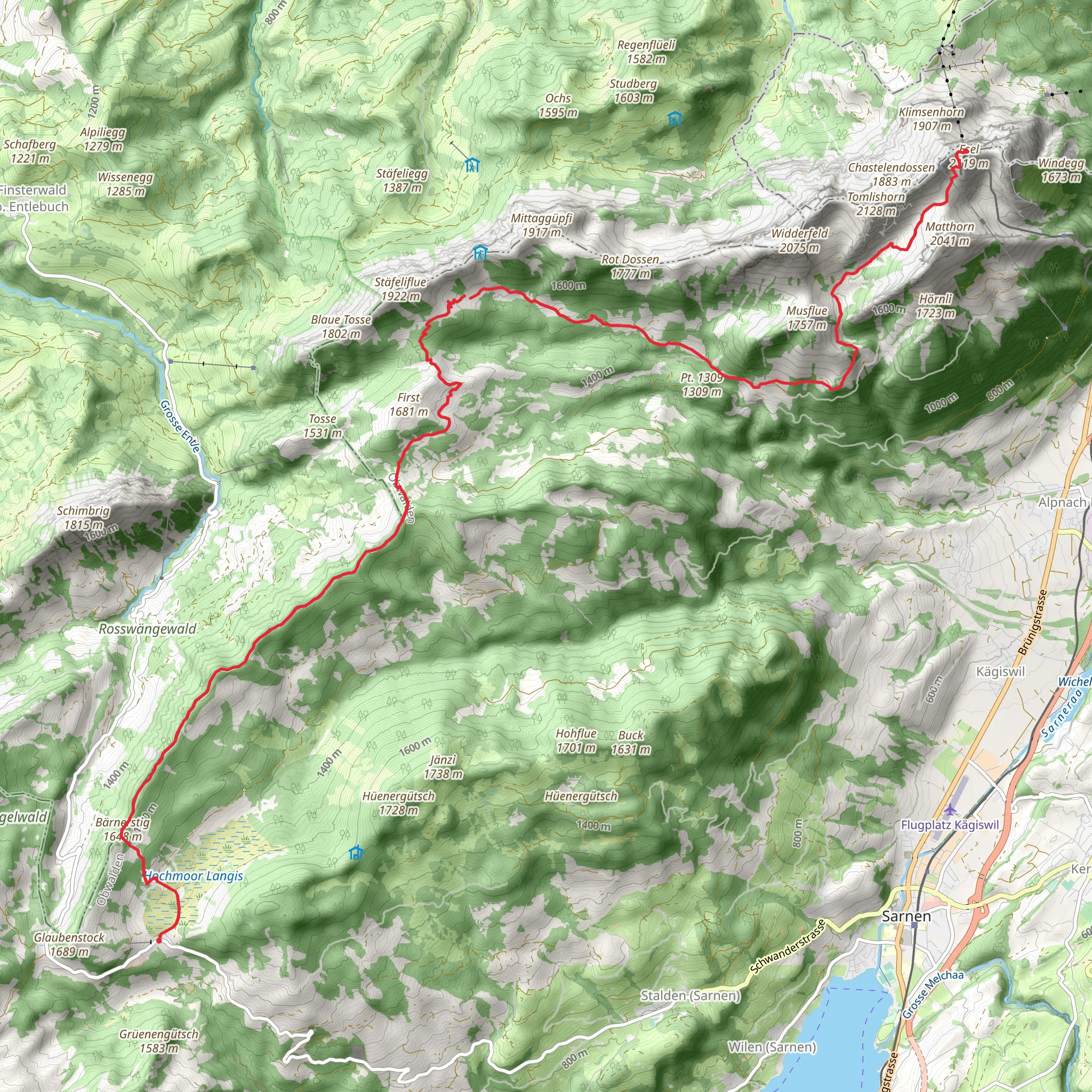 Höhenroute Langis - Pilatus mobile static map