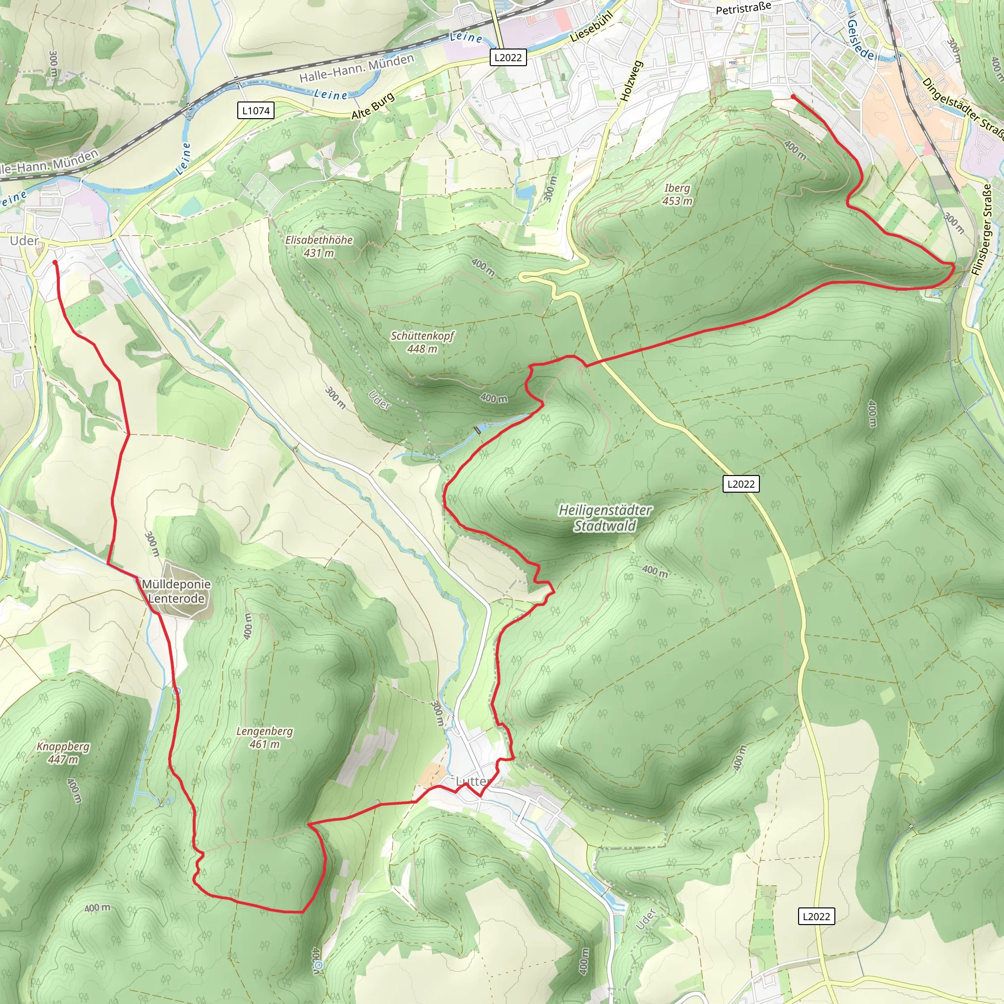 Iberhaus to Uder via Eibenweg and Erlebnis Iberg mobile static map