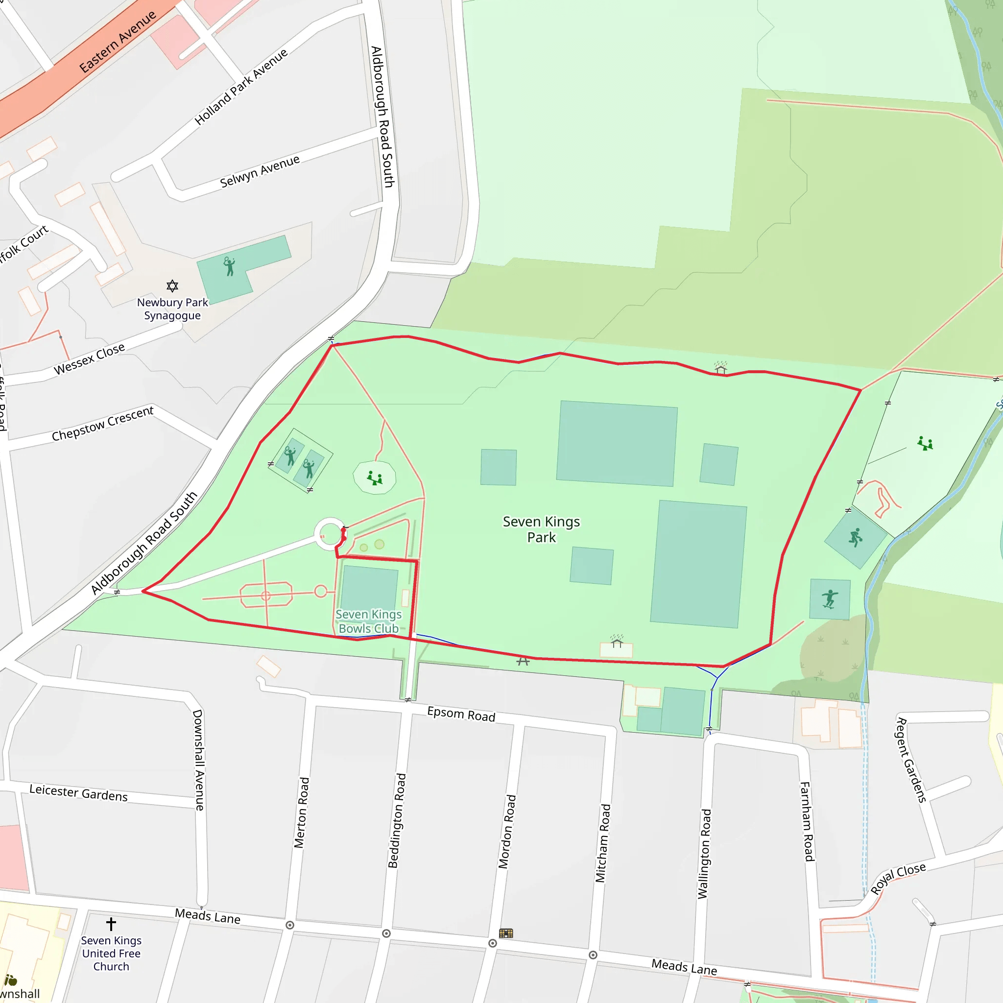 Seven Kings Park Loop mobile static map