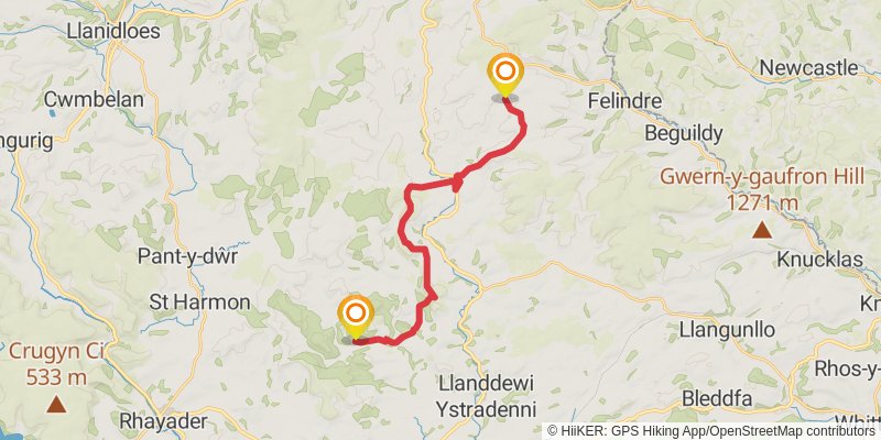 Glyndŵr's Way stage 3 Map