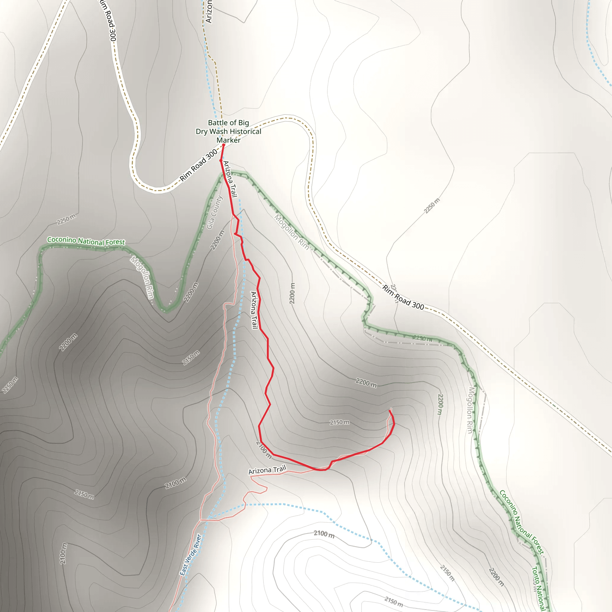 Railroad Tunnel from Rim Road 300 mobile static map