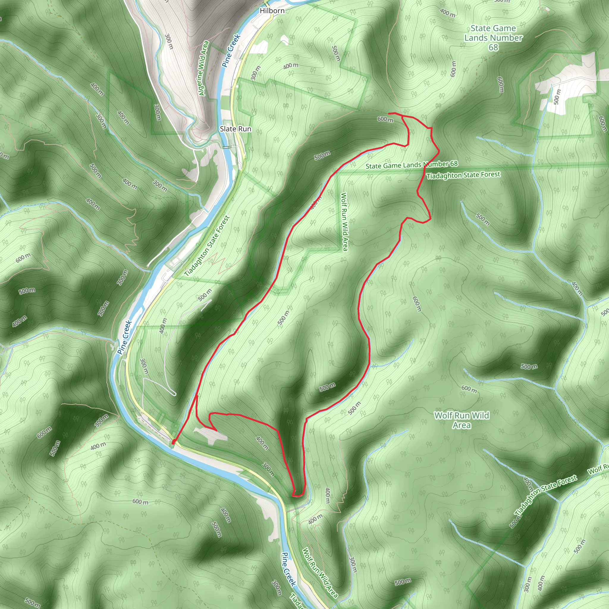 Wolf Run and Bonnell Run Loop mobile static map