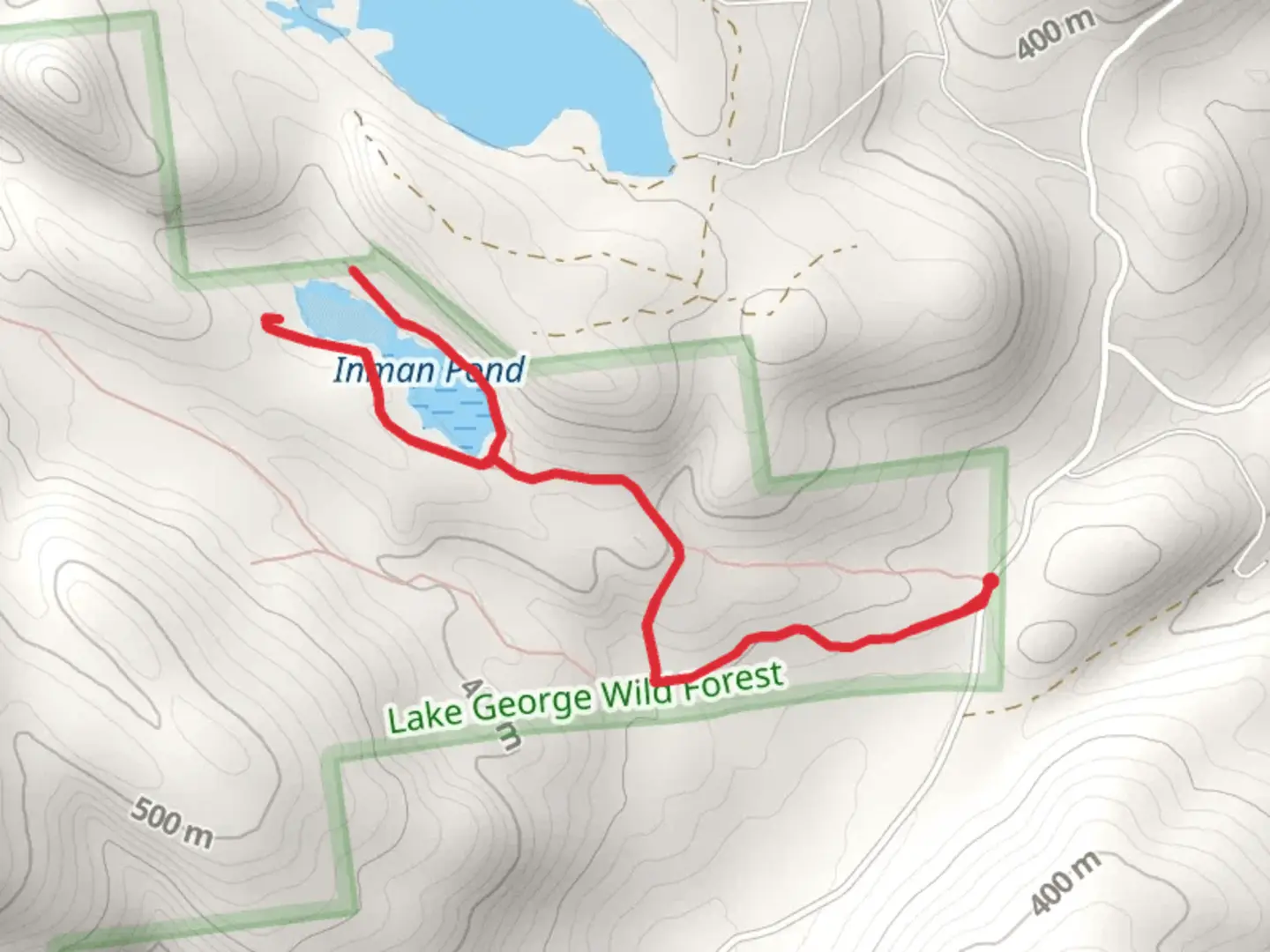 An image depicting the trail Inman Pond Loop Trail and its surrounding area.