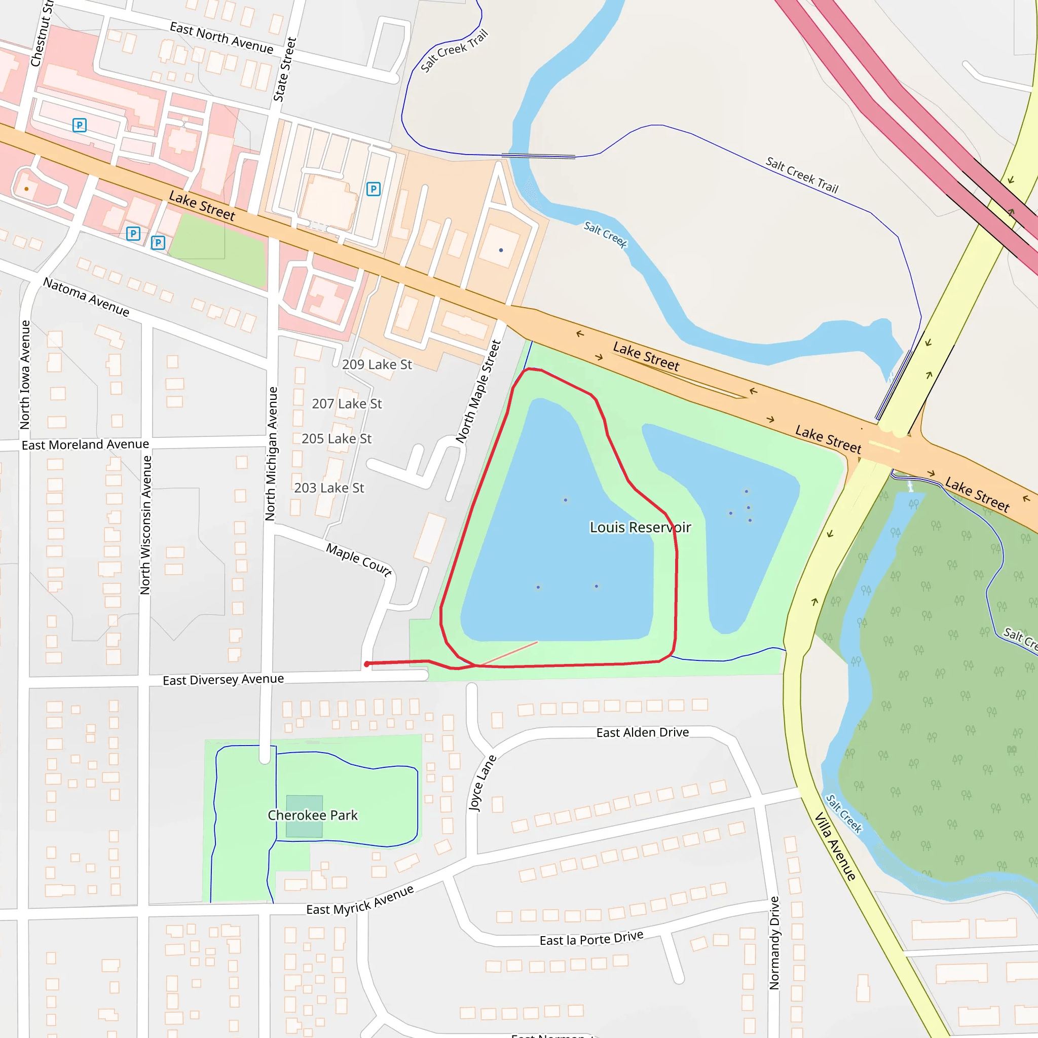 Louis Reservoir Loop mobile static map