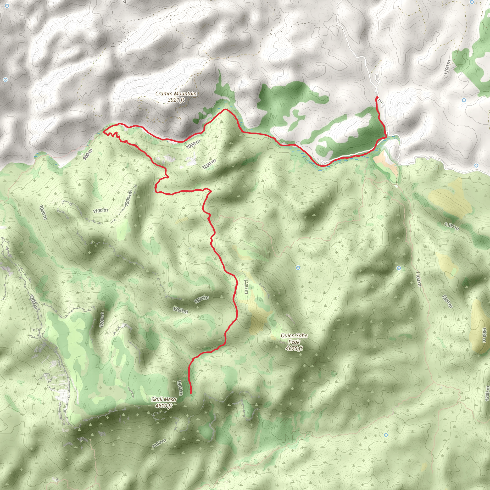 Quien Sabe Peak via Cave Creek Trail mobile static map