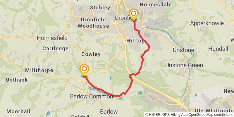Bell Walk from Dronfield stage 4 Map
