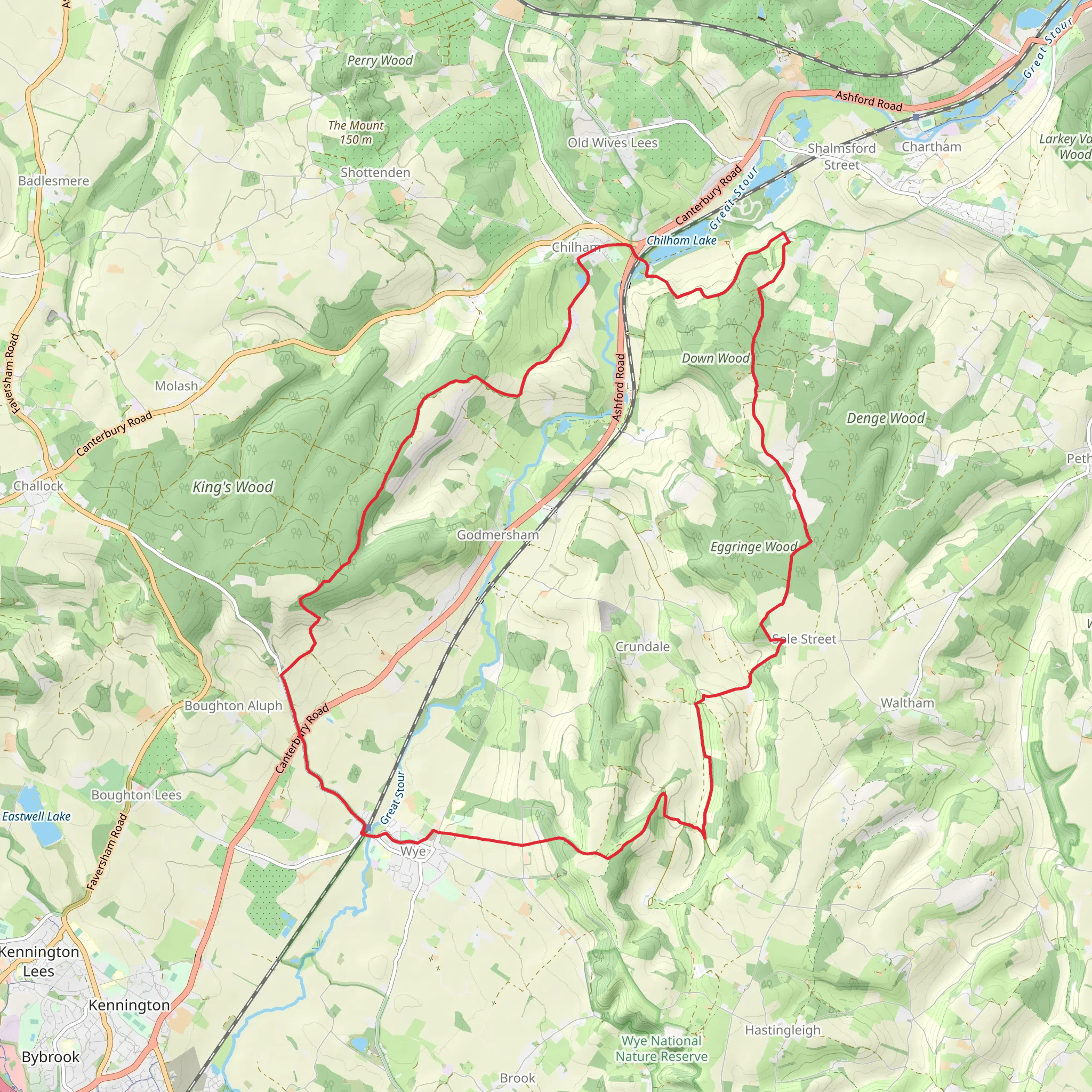 Chilham Circular from Wye mobile static map