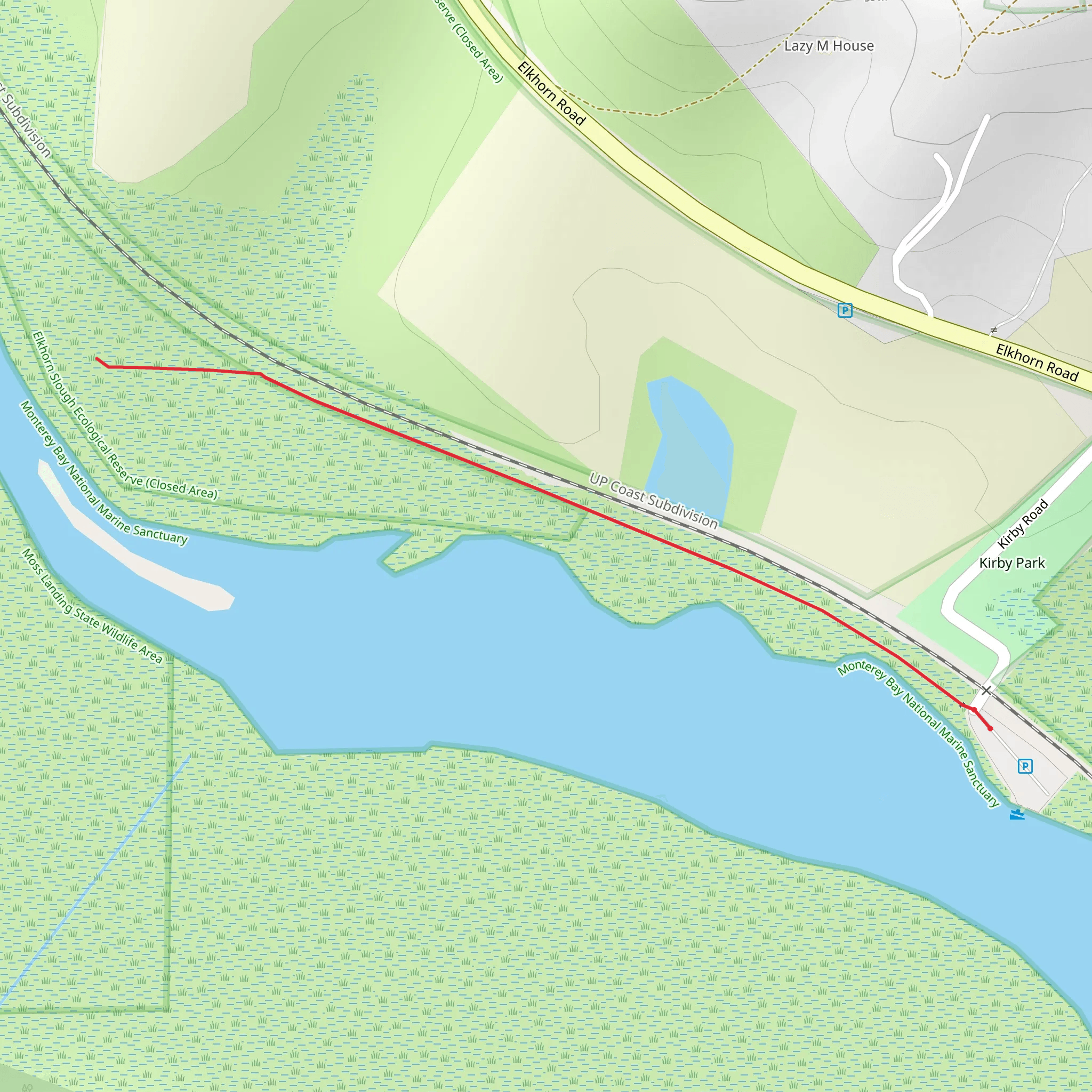 Walk along Elkhorn Slough mobile static map