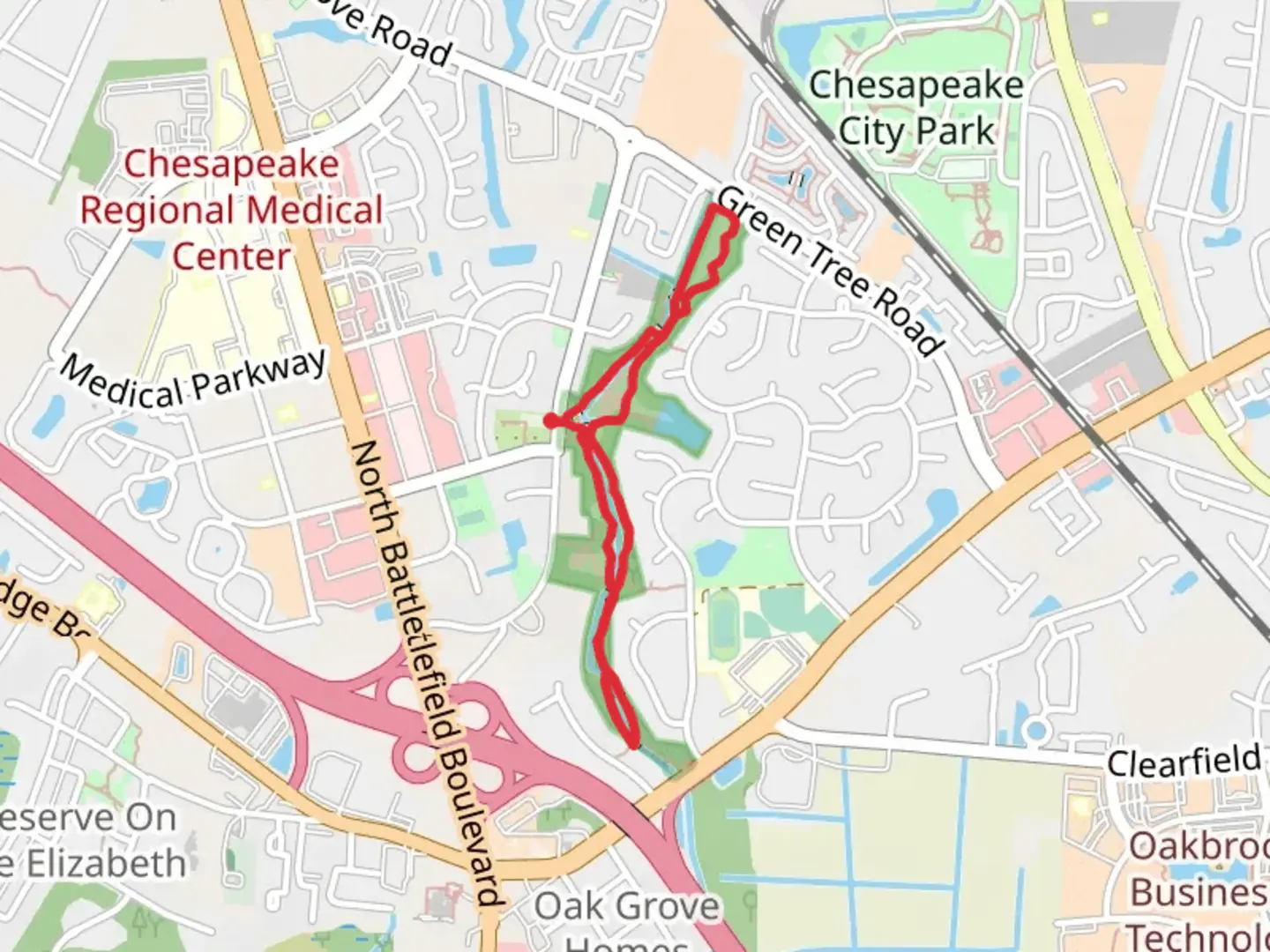 An image depicting the trail Central Loop - Holly Garden and its surrounding area.