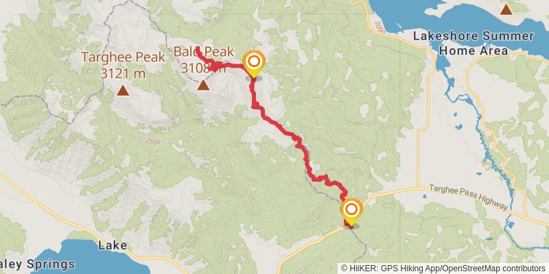 Lionhead Mountain Trail stage 2 Map