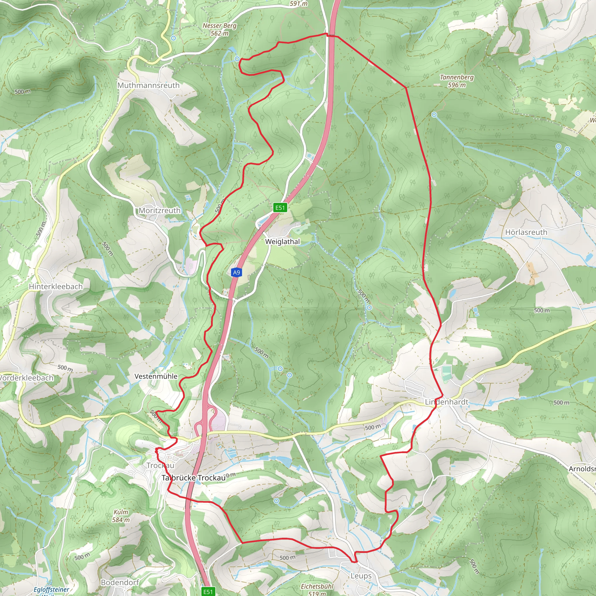 Trockau and Linderhardt Loop mobile static map