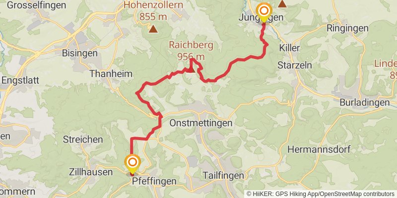 Albsteig stage 15 Map