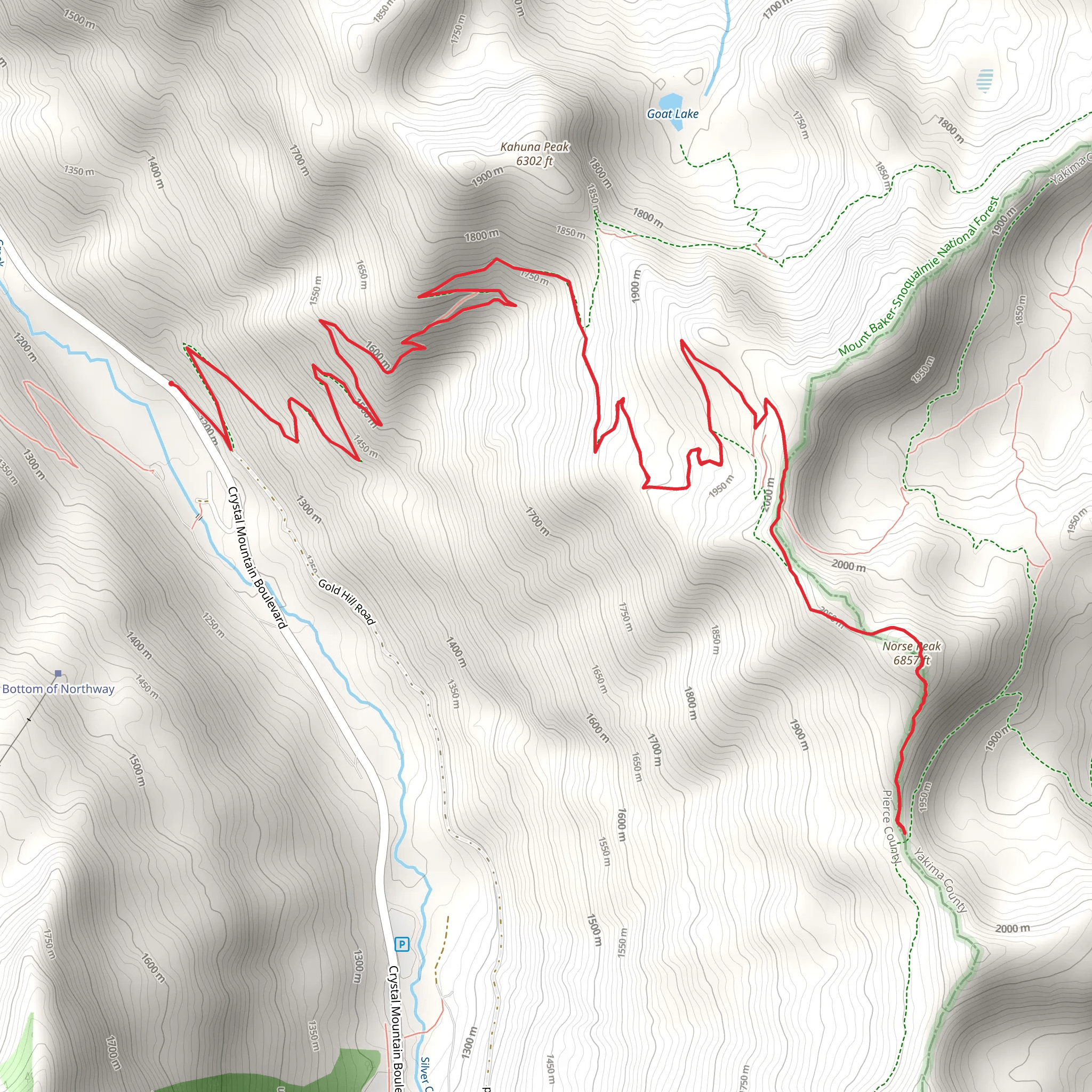 Scout Pass via Norse Peak Trail mobile static map