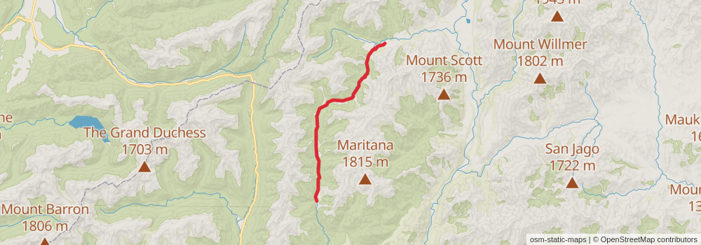 Te Araroa South Island stage 22 Map