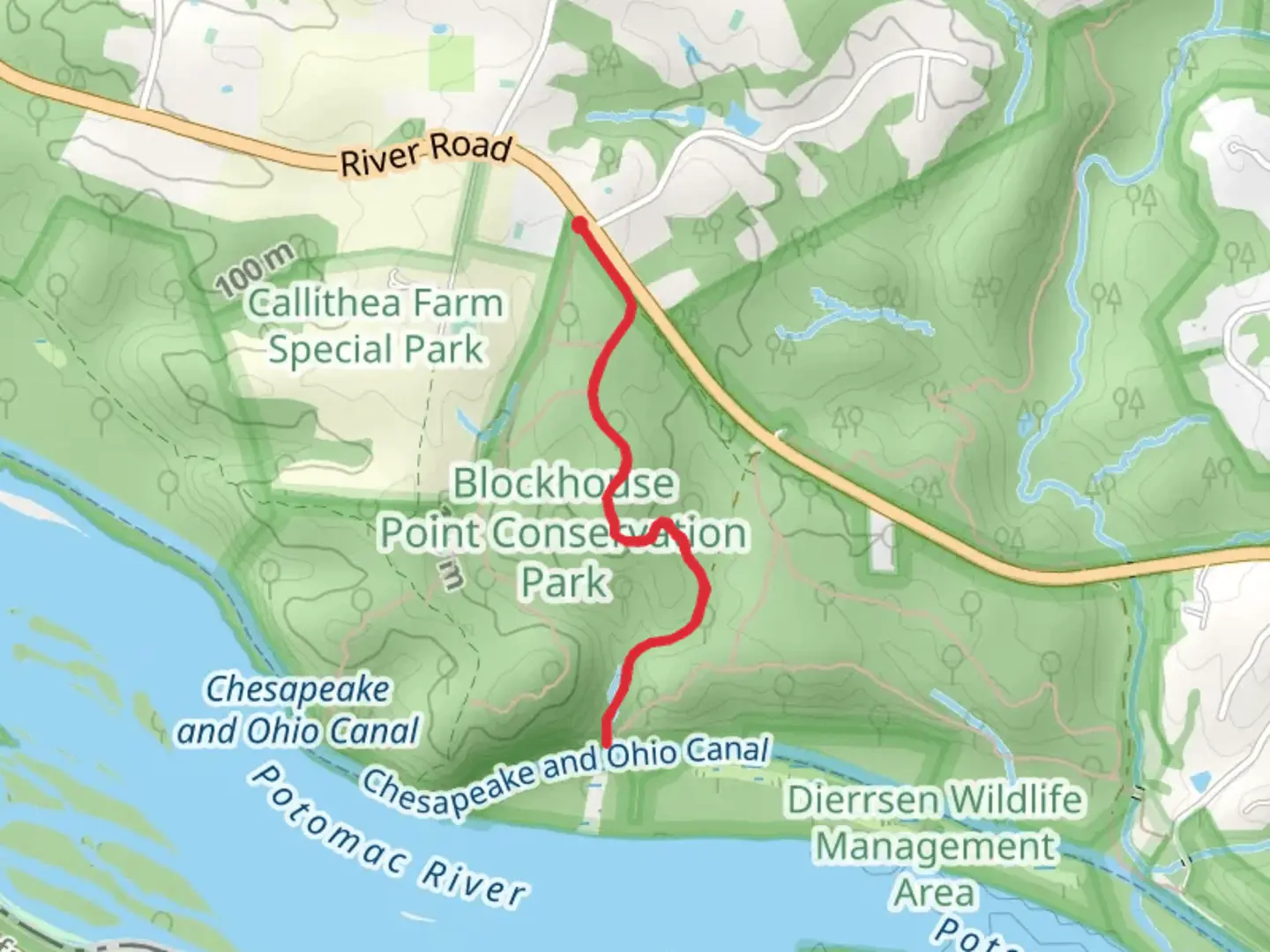 An image depicting the trail Canal Walk via Upland Woods Trail and its surrounding area.